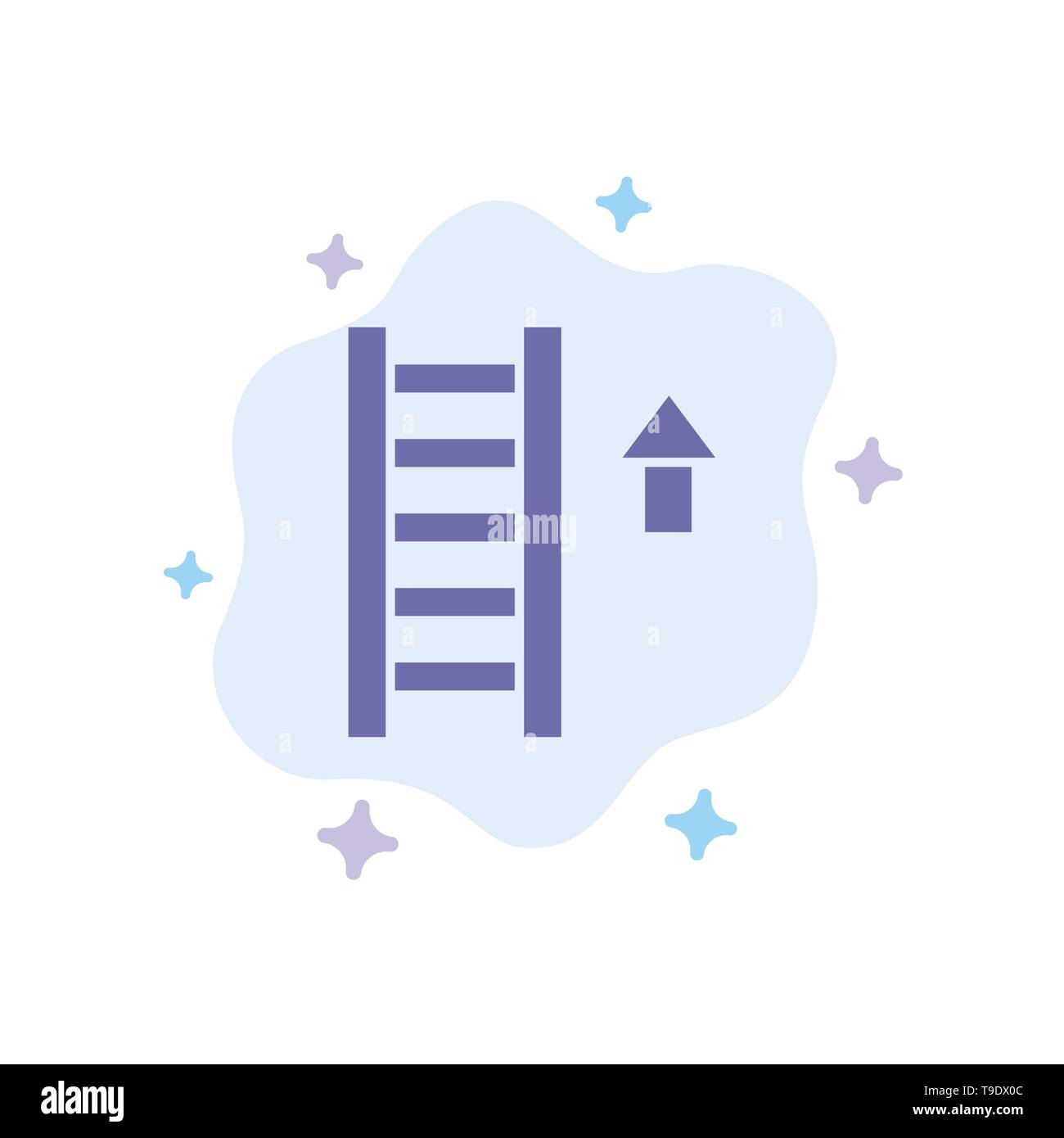 Ladder, Stair, Staircase, Arrow Blue Icon on Abstract Cloud Background Stock Vector