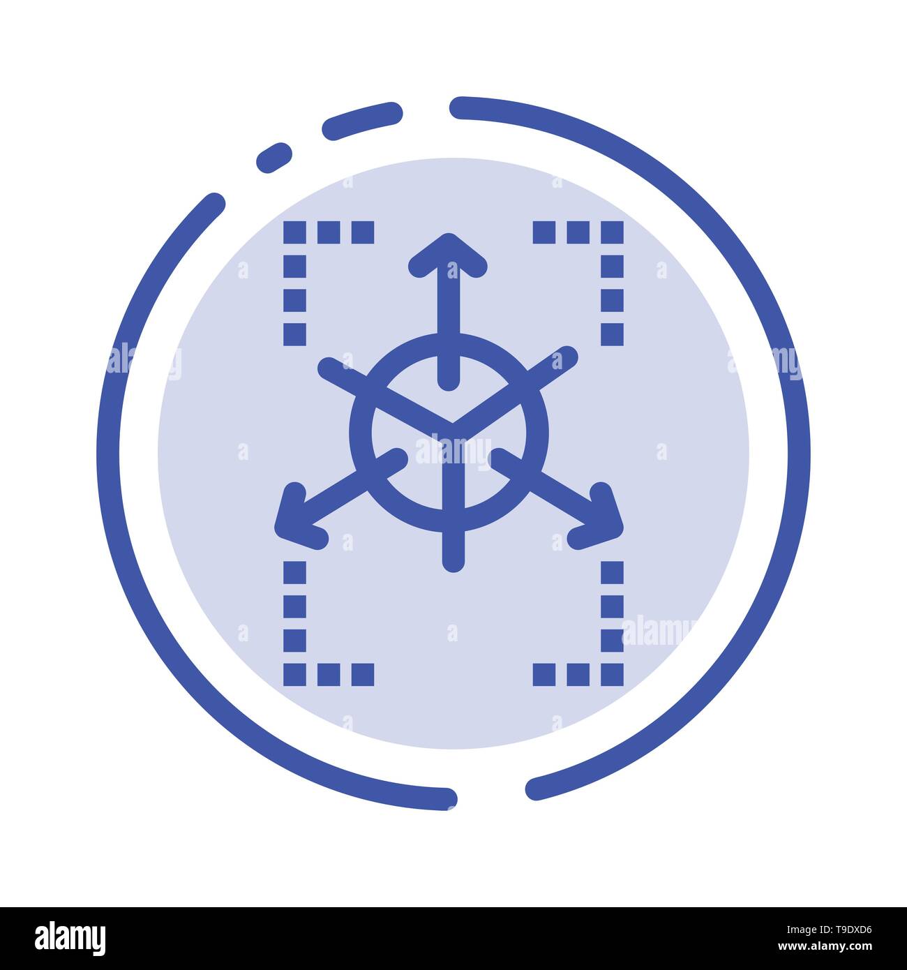 Prototype, Grid, Database, Chart Blue Dotted Line Line Icon Stock