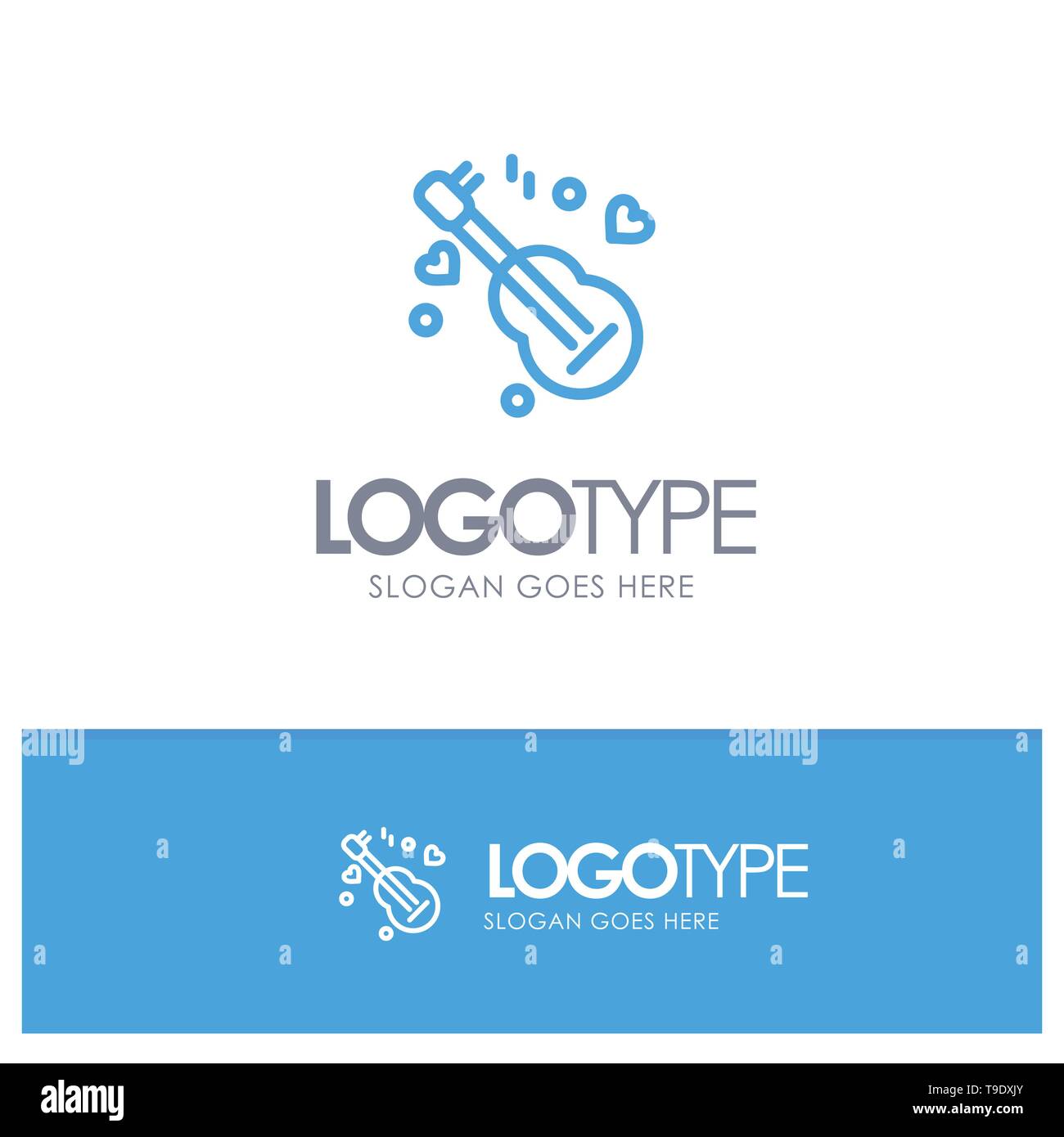 Guitar, Song, Music, Love Blue Outline Logo Place for Tagline Stock Vector Image & Art Alamy