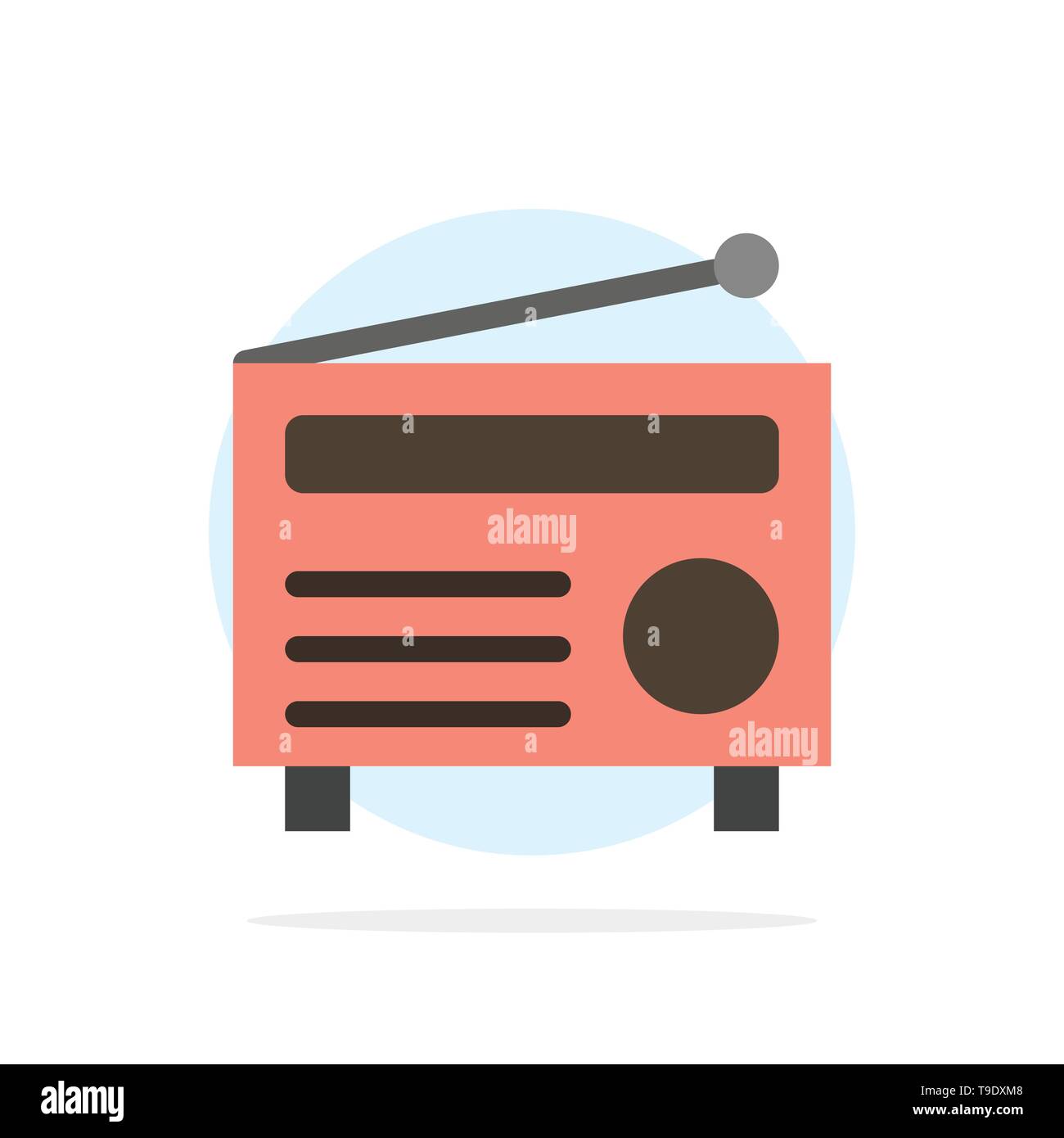 Radio, FM, Audio, Media Abstract Circle Background Flat color Icon Stock Vector