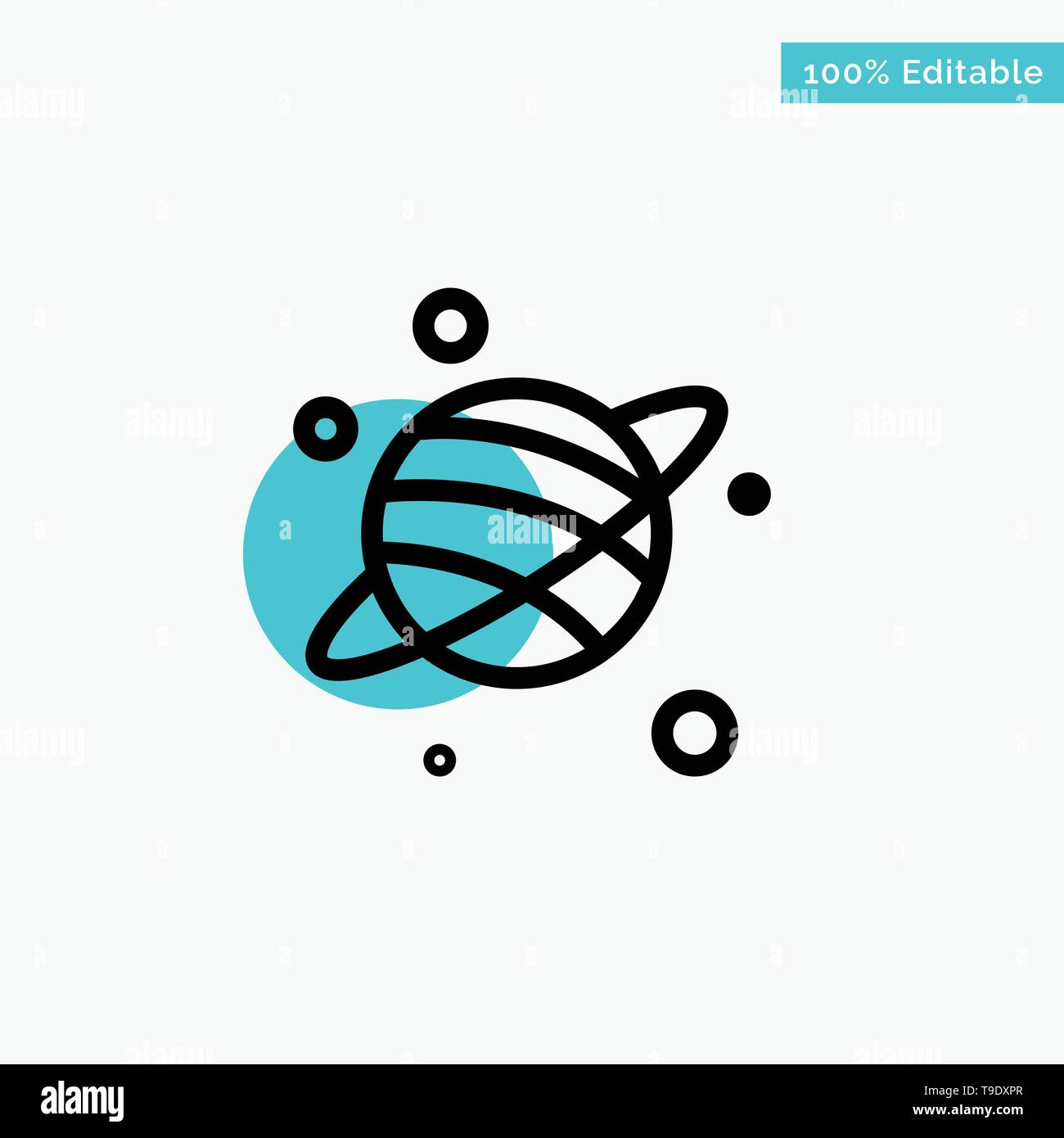 Astrology, Space turquoise highlight circle point Vector icon