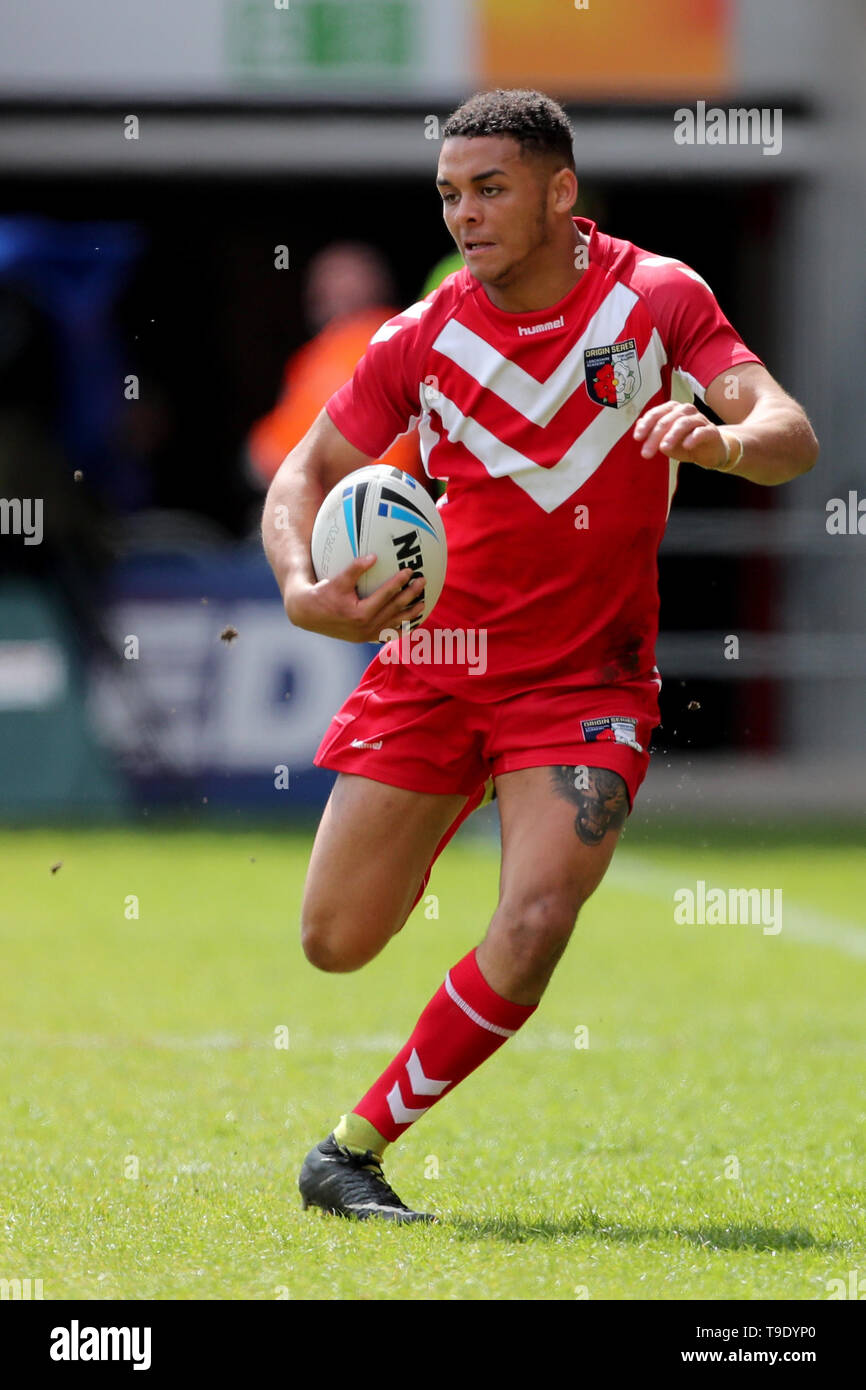 Lancashire's Umyla Hanley, son of Ellery Hanley in action during the