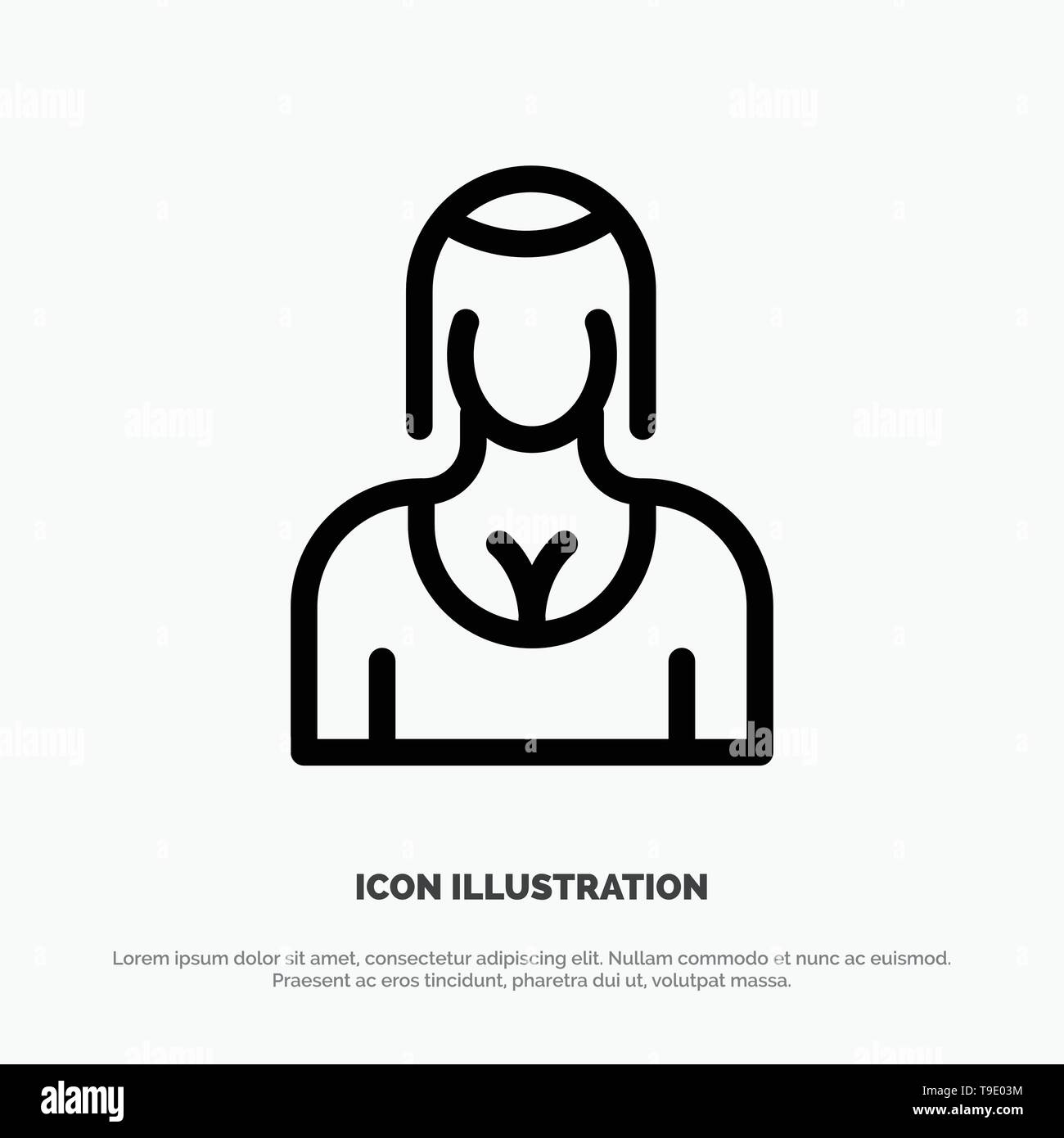 Actress, Avatar, Character, Girl, Lady Line Icon Vector Stock Vector