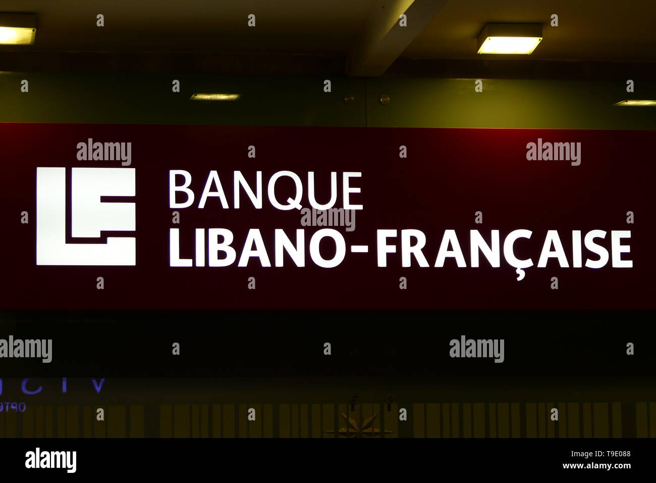 BEIRUT, LEBANON - DECEMBER 22, 2018: The Logo of the Banque Libano-Francaise S.A.L. Stock Photo