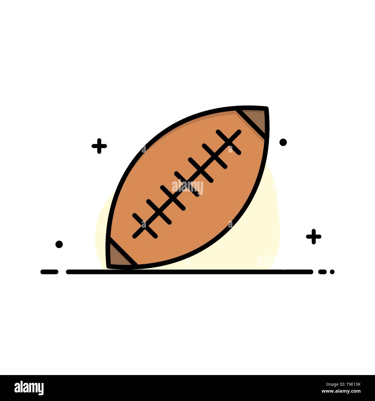 Afl, Australia, Football, Rugby, Rugby Ball, Sport, Sydney  Business Flat Line Filled Icon Vector Banner Template Stock Vector