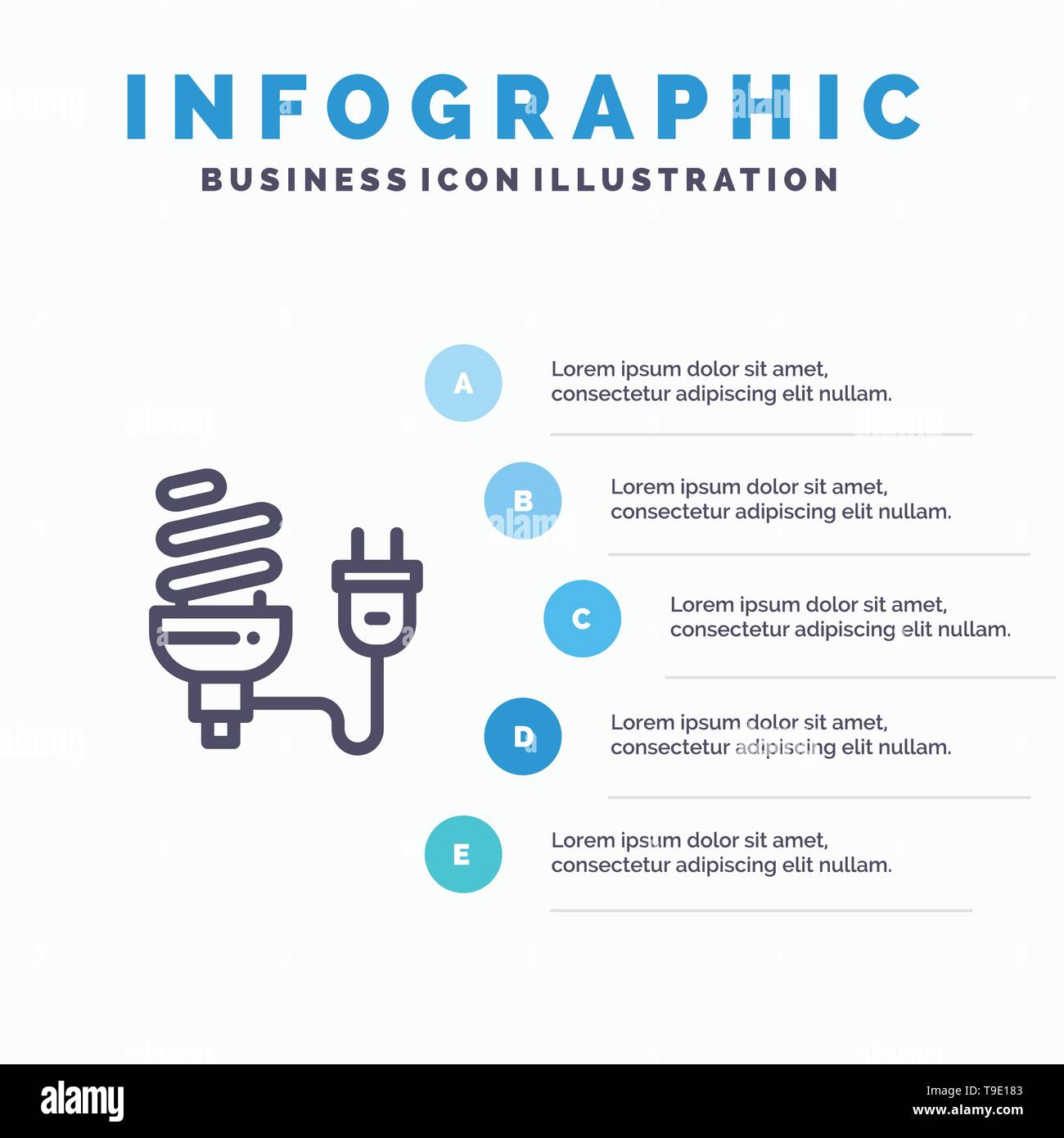 Bulb, Economic, Electrical, Energy, Light Bulb, Plug Line icon with 5