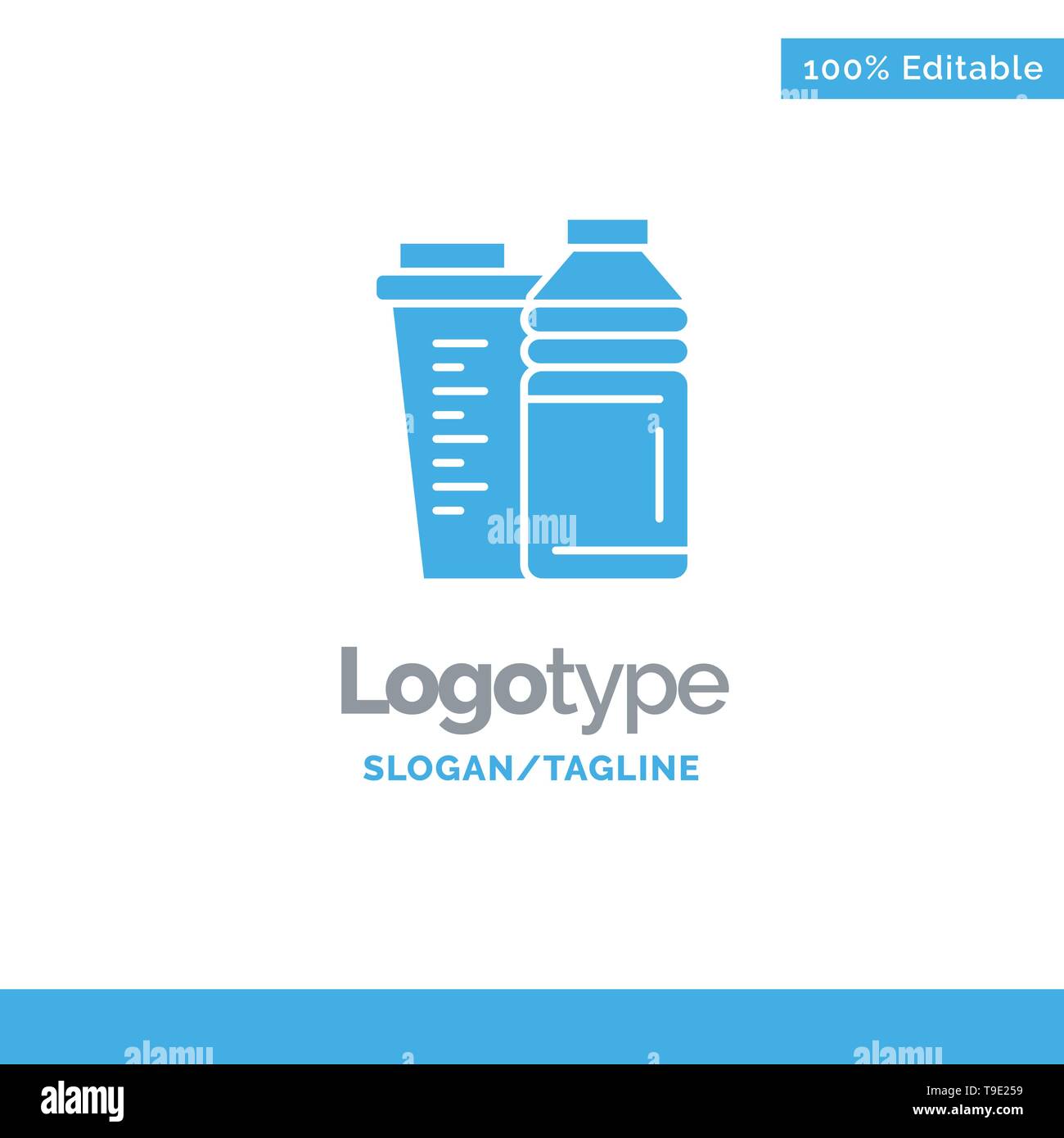 Bottle Drink Energy Shaker Sport Blue Solid Logo Template Place For line Stock Vector Image Art Alamy
