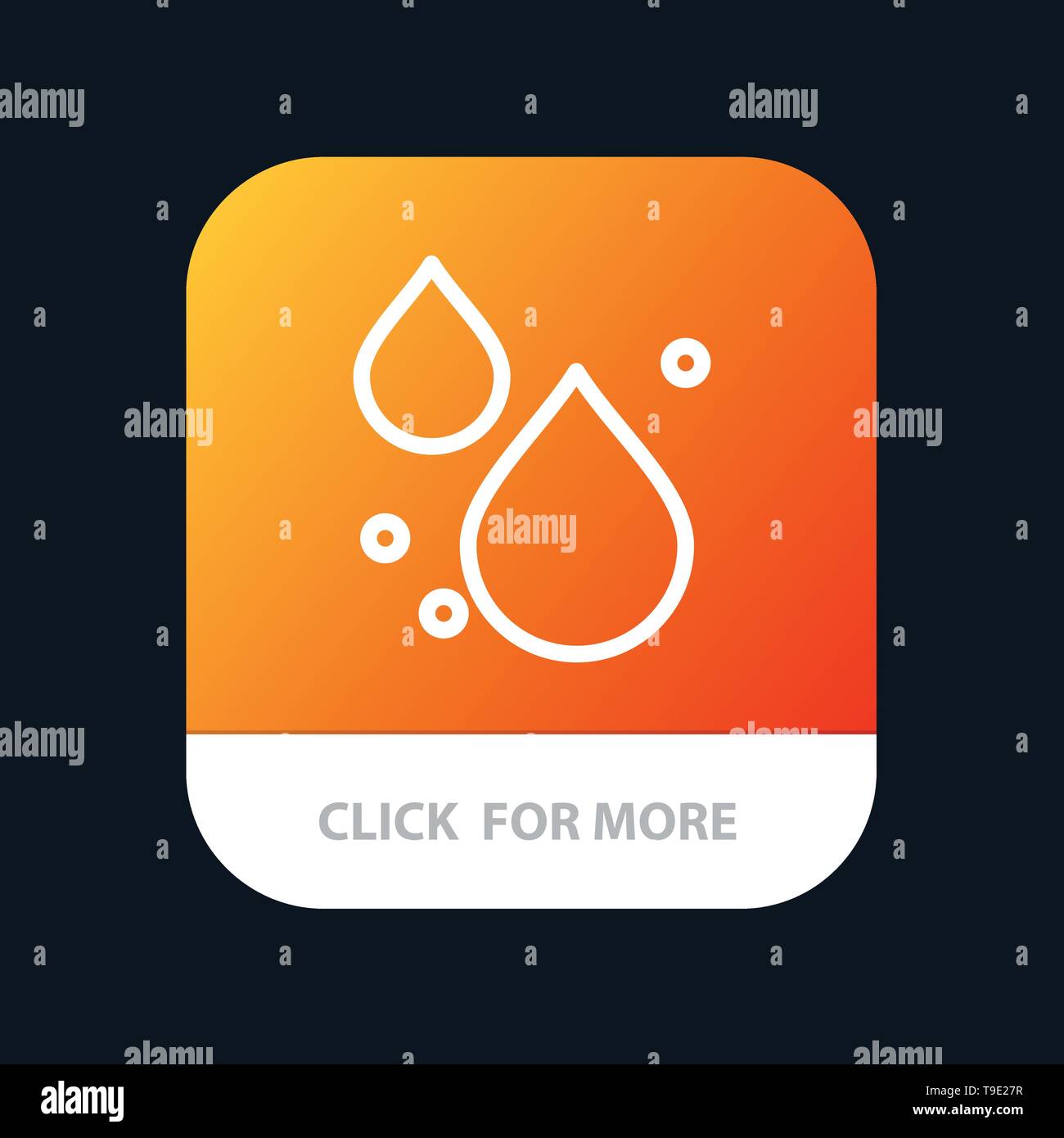 Water, Drop, Spring Mobile App Button. Android and IOS Line Version