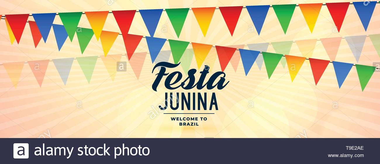 Festa Junina Carnival Celebration Banner Design Stock Vector Art