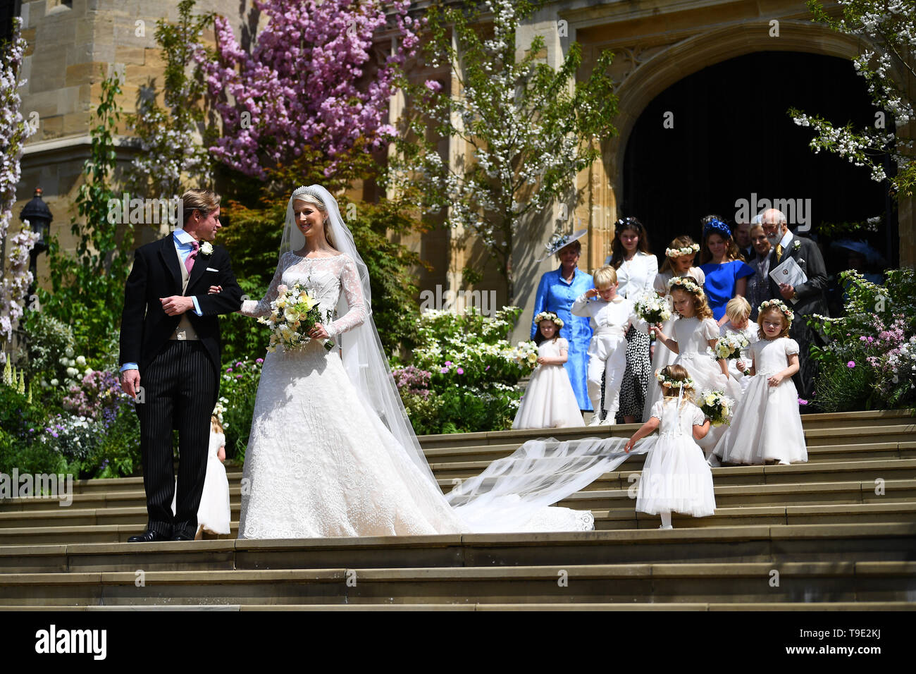 Lady Gabriella Windsor and Thomas Kingston leave St Chapel in