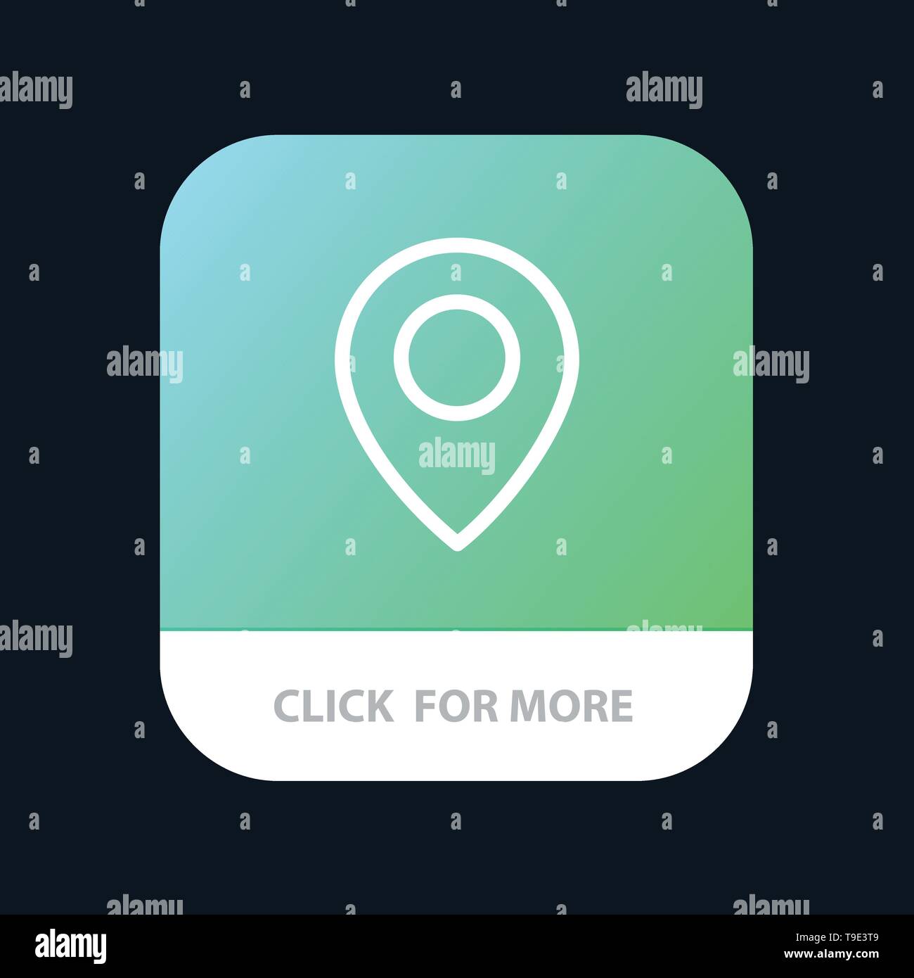 Twitter, Location, Map Mobile App Button. Android and IOS Line Version