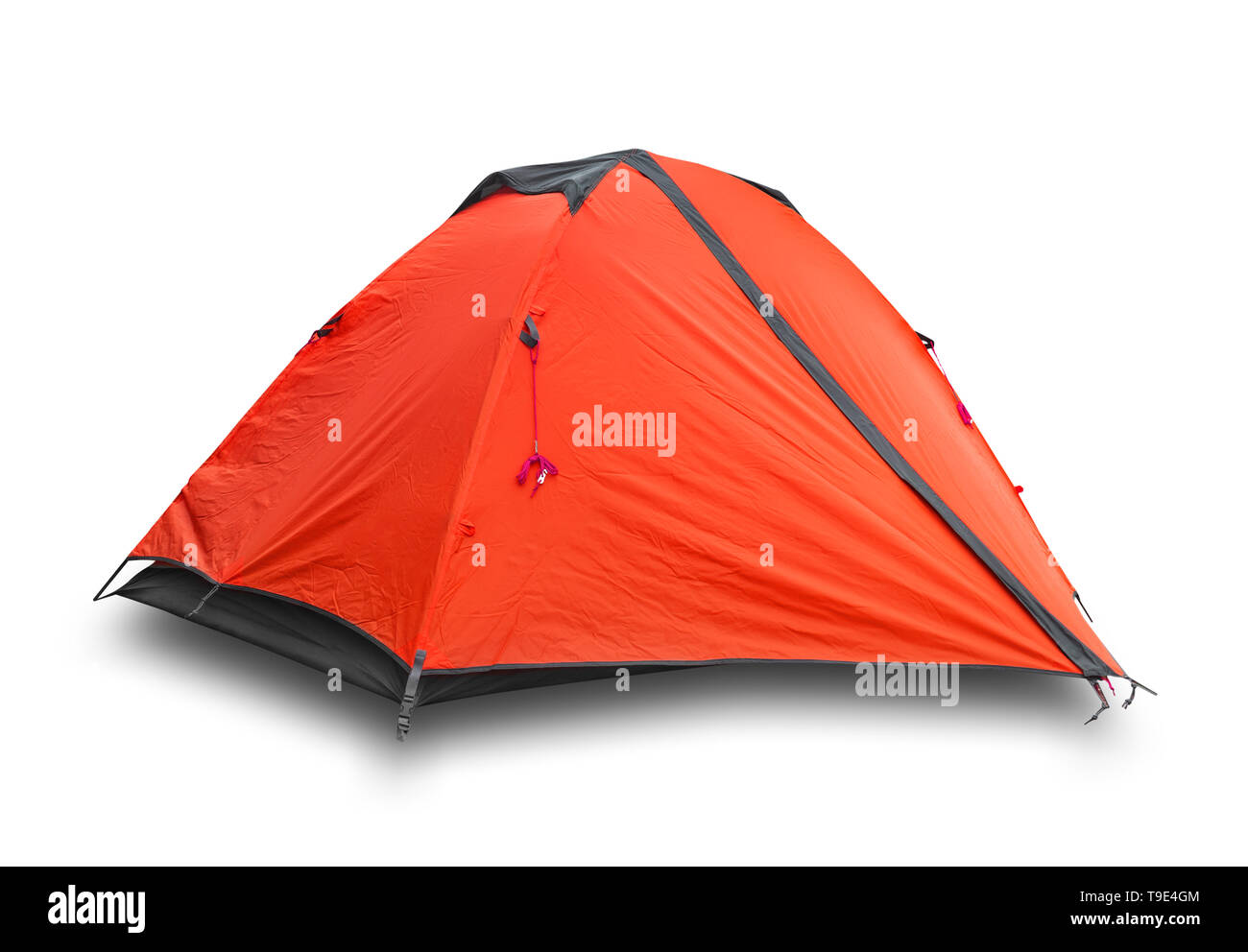 Red closed tourist a tent Stock Photo