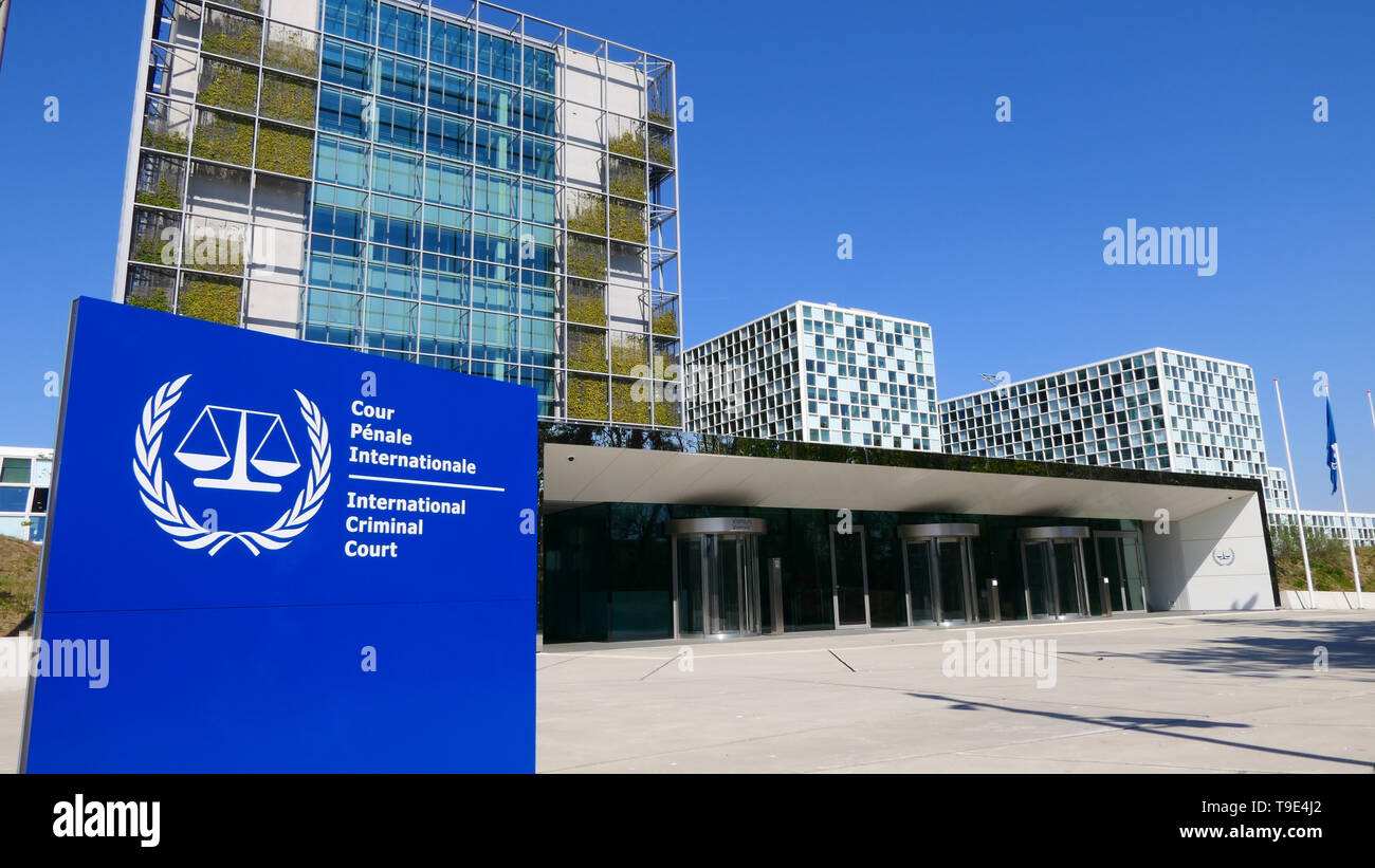THE HAGUE, THE NETHERLANDS - APRIL 21, 2019: The International Criminal Court in the City of The Hague Stock Photo