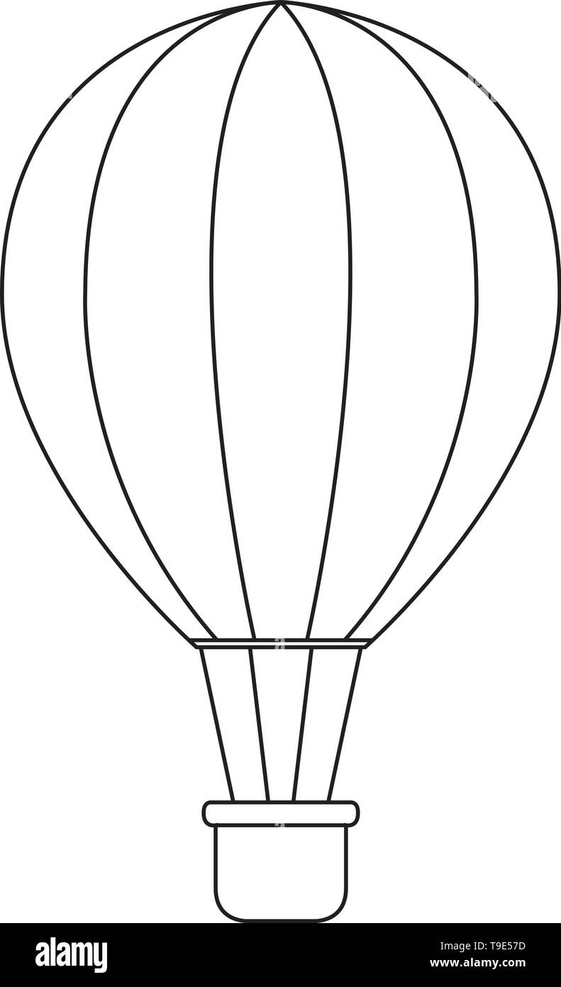 Hot air ballon vector line drawing isolated on white background Stock Vector Image & Art Alamy