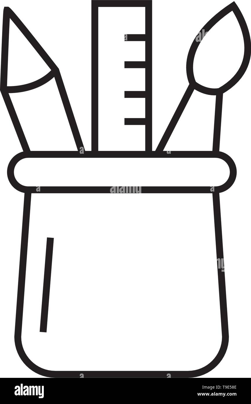 Pencil brush icon artist Stock Vector Images - Alamy