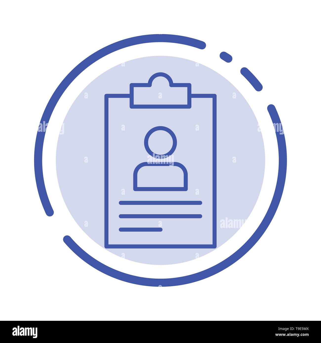 Resume Application Clipboard Curriculum Cv Blue Dotted Line Line Icon Stock Vector Image Art Alamy