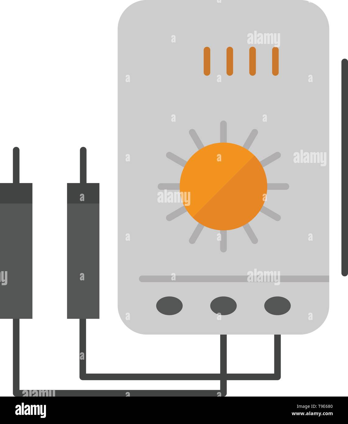 Voltmeter Ampere Watt Digital Tester Flat Color Icon Vector