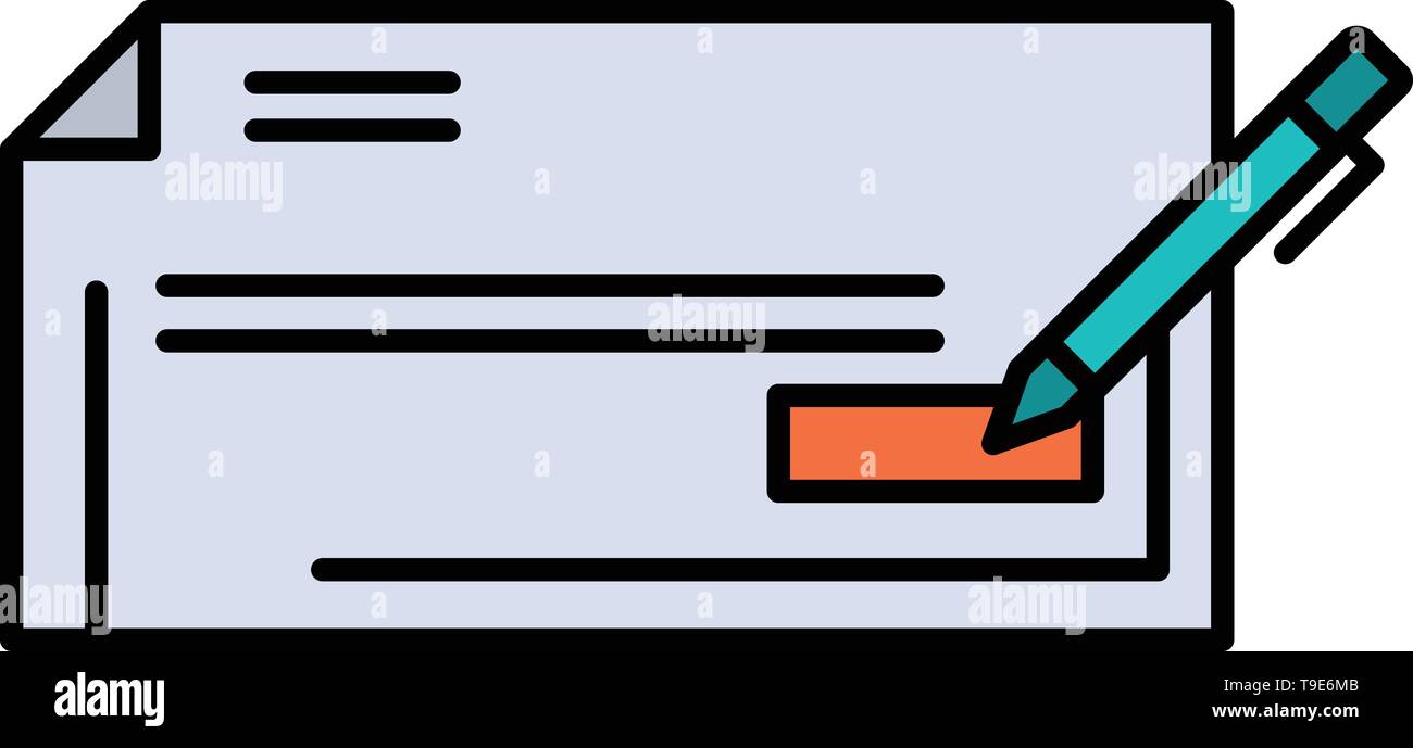 Check Bank Bank Check Business Finance Money Flat Color Icon