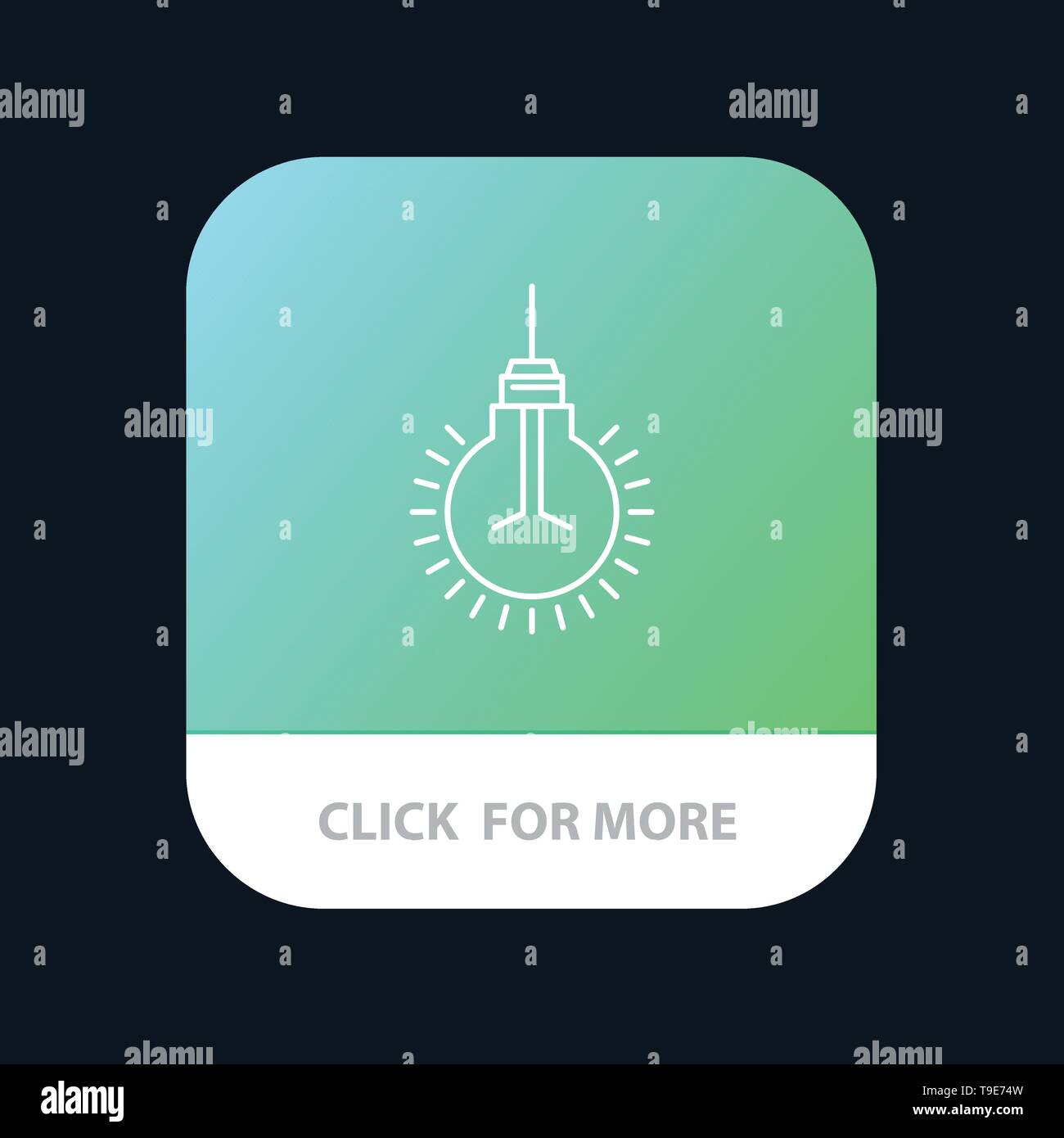 Light, Bulb, Idea, Tips, Suggestion Mobile App Button. Android and IOS