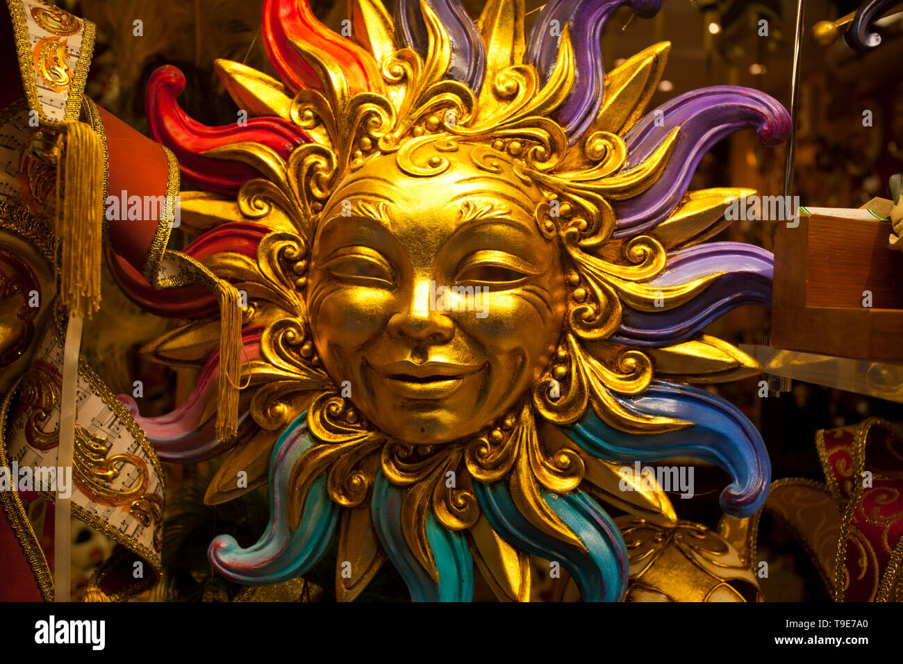 Venetian maskof gold Stock Photo