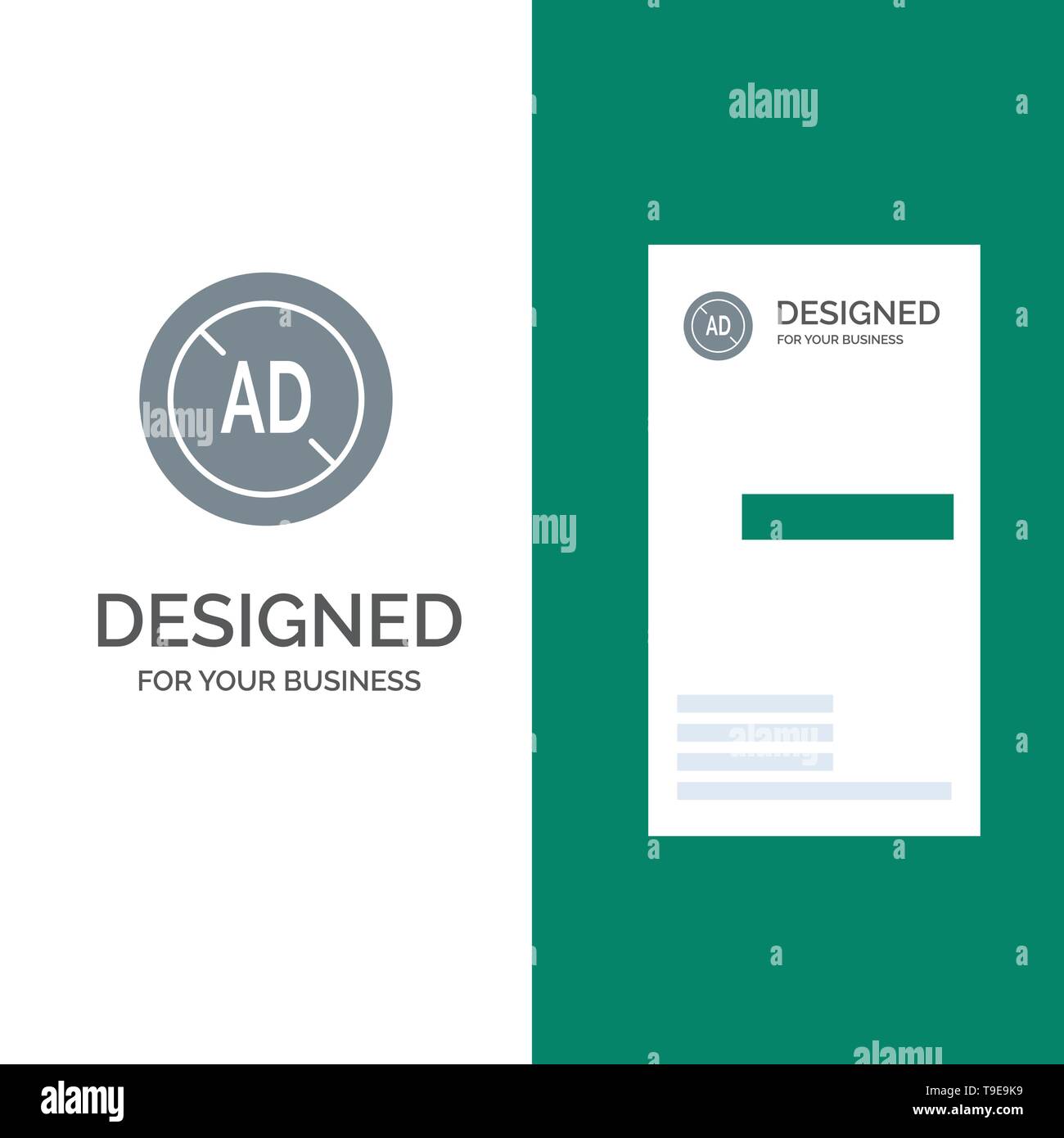 Ad, Blocker, Ad Blocker, Digital Grey Logo Design and Business Card Template Stock Vector