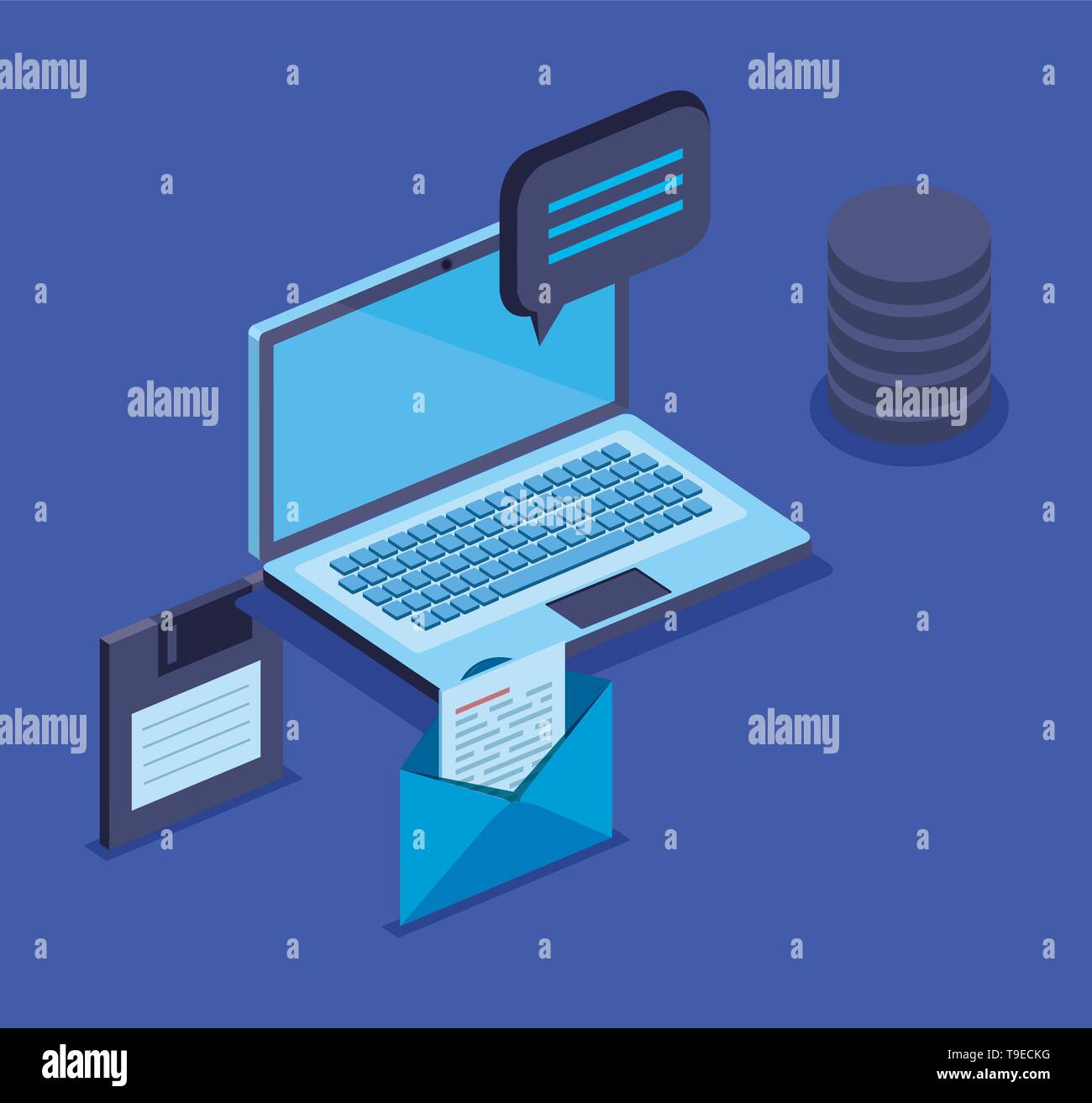 laptop technology with diskette and hard disk storage serve Stock