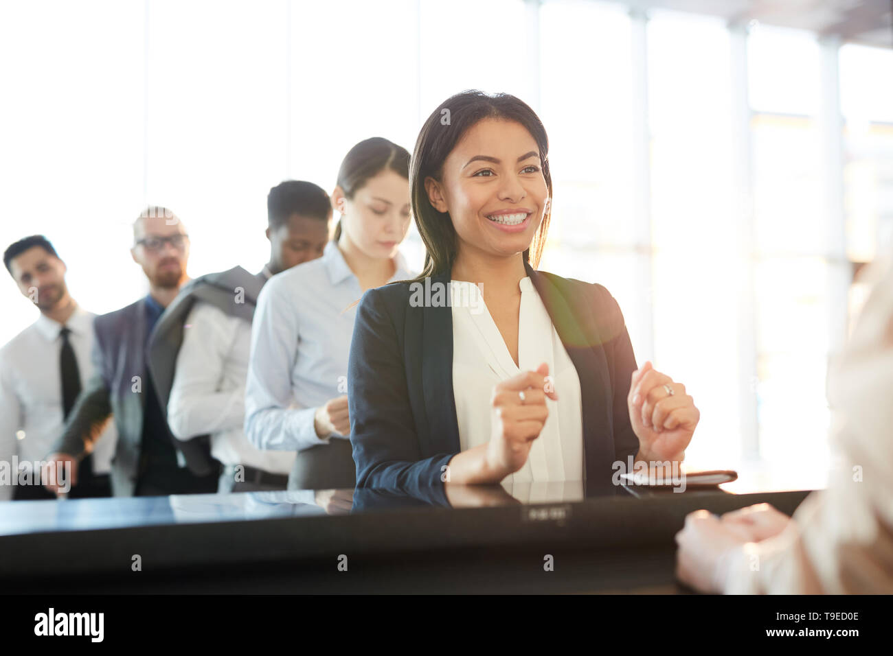 Checkin before flight Stock Photo Alamy