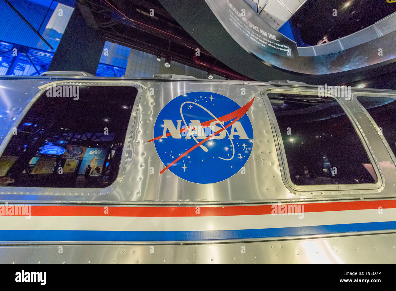 Cape Canaveral, Florida, USA, NASA Kennedy Space Center, Astronauts transfer  van aka 'Astrovan' on display Stock Photo - Alamy