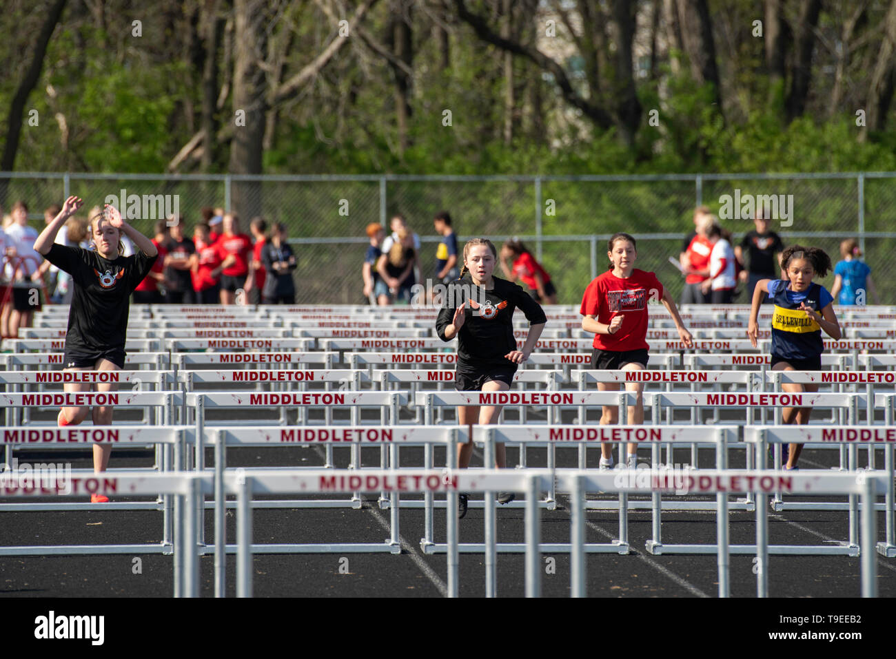 Images from a middle school track meet at Middleton, Wisconsin, USA
