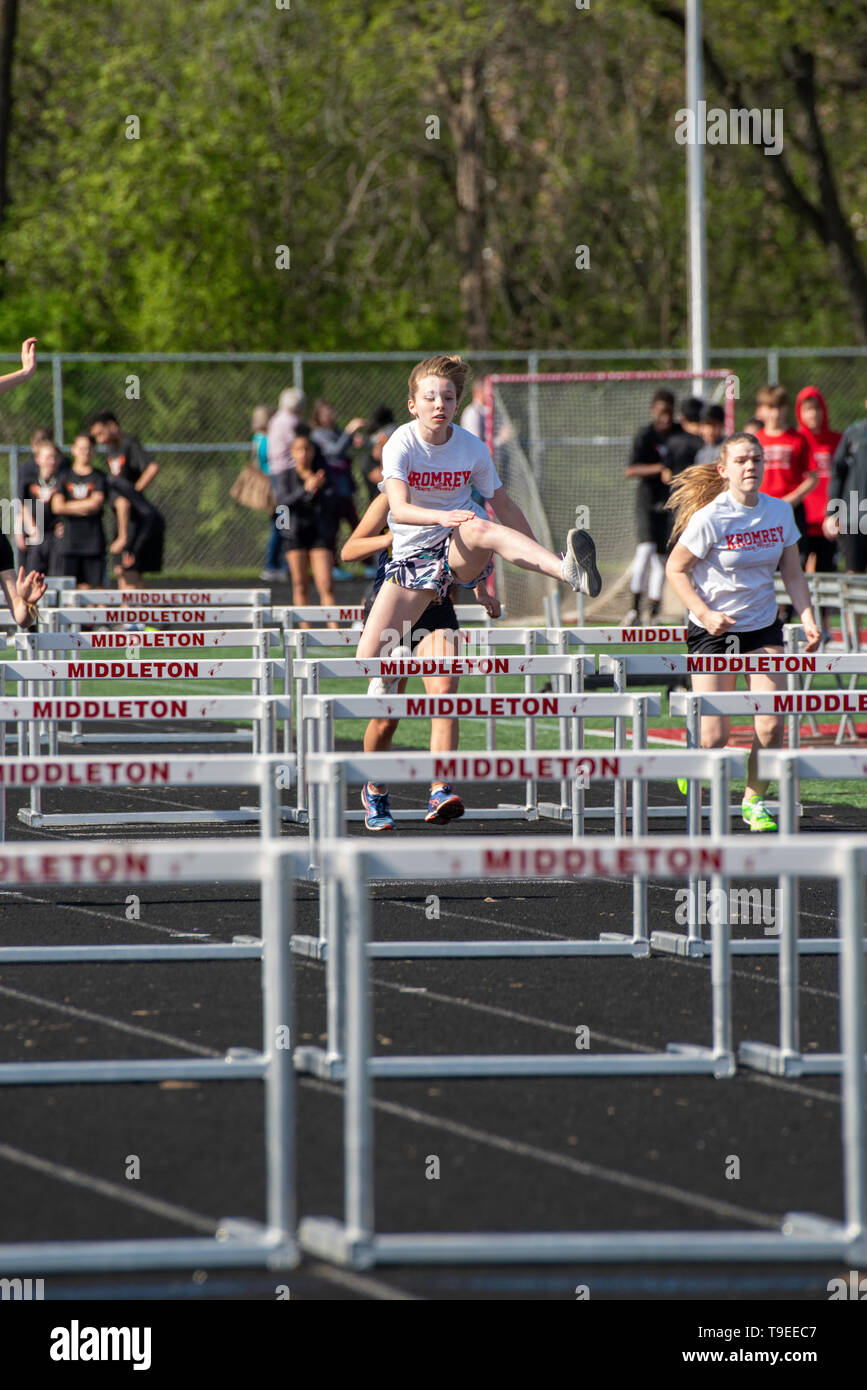 Images from a middle school track meet at Middleton, Wisconsin, USA