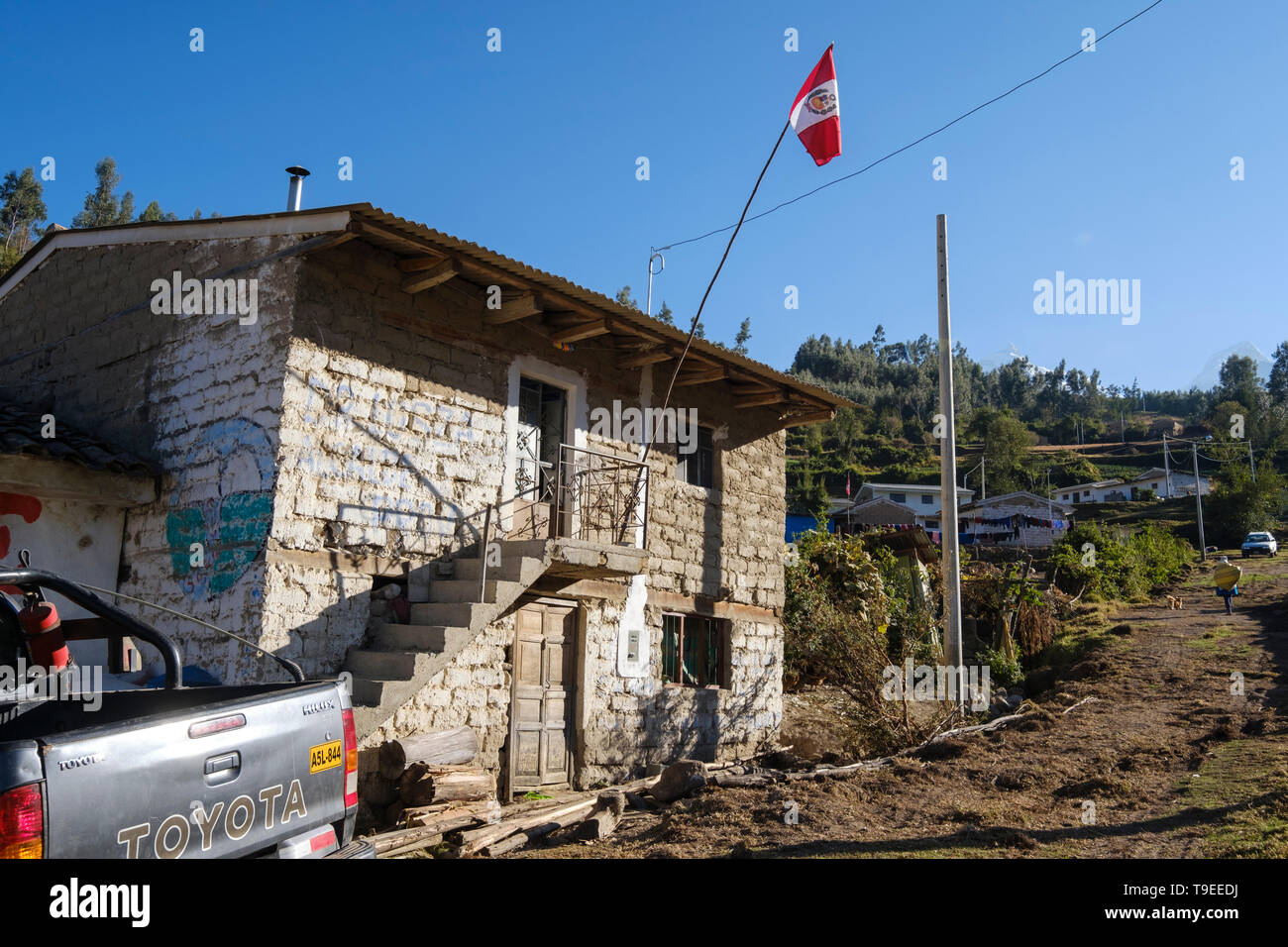 Restaurant Bodega Llanganuco on our way to Laguna 69 from Huaraz, Ancash Region, Peru Stock Photo