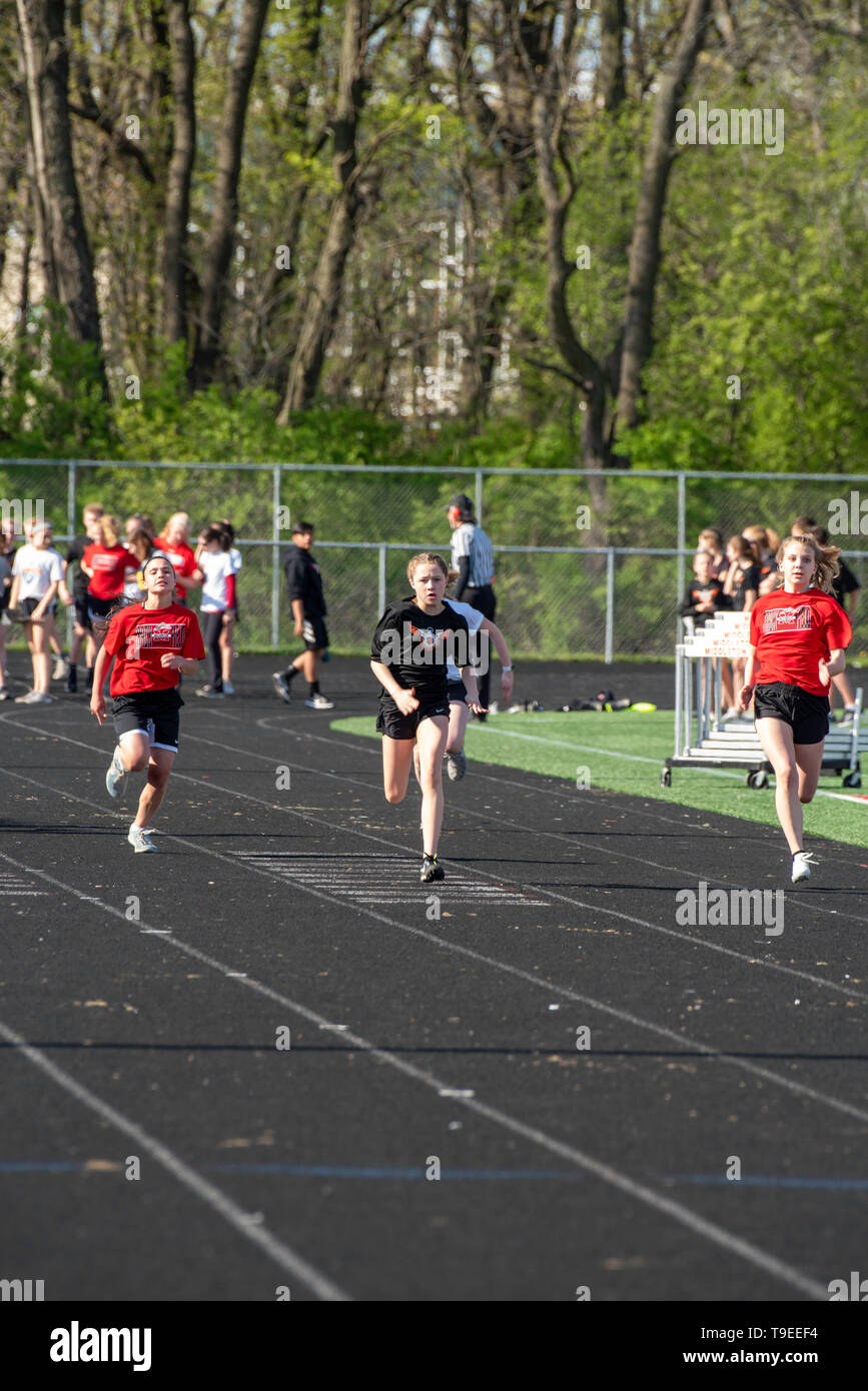 Images from a middle school track meet at Middleton, Wisconsin, USA