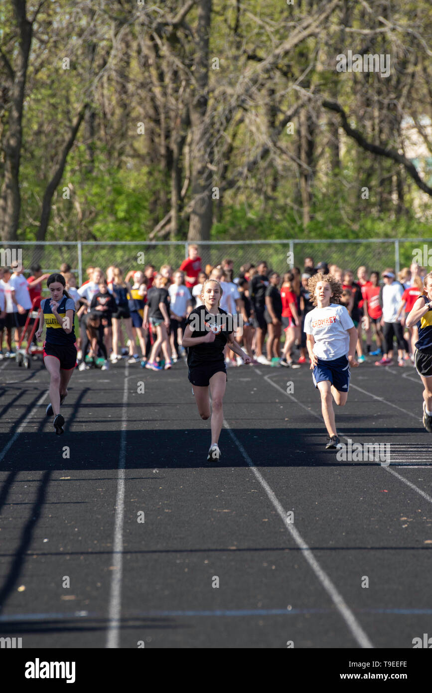Images from a middle school track meet at Middleton, Wisconsin, USA