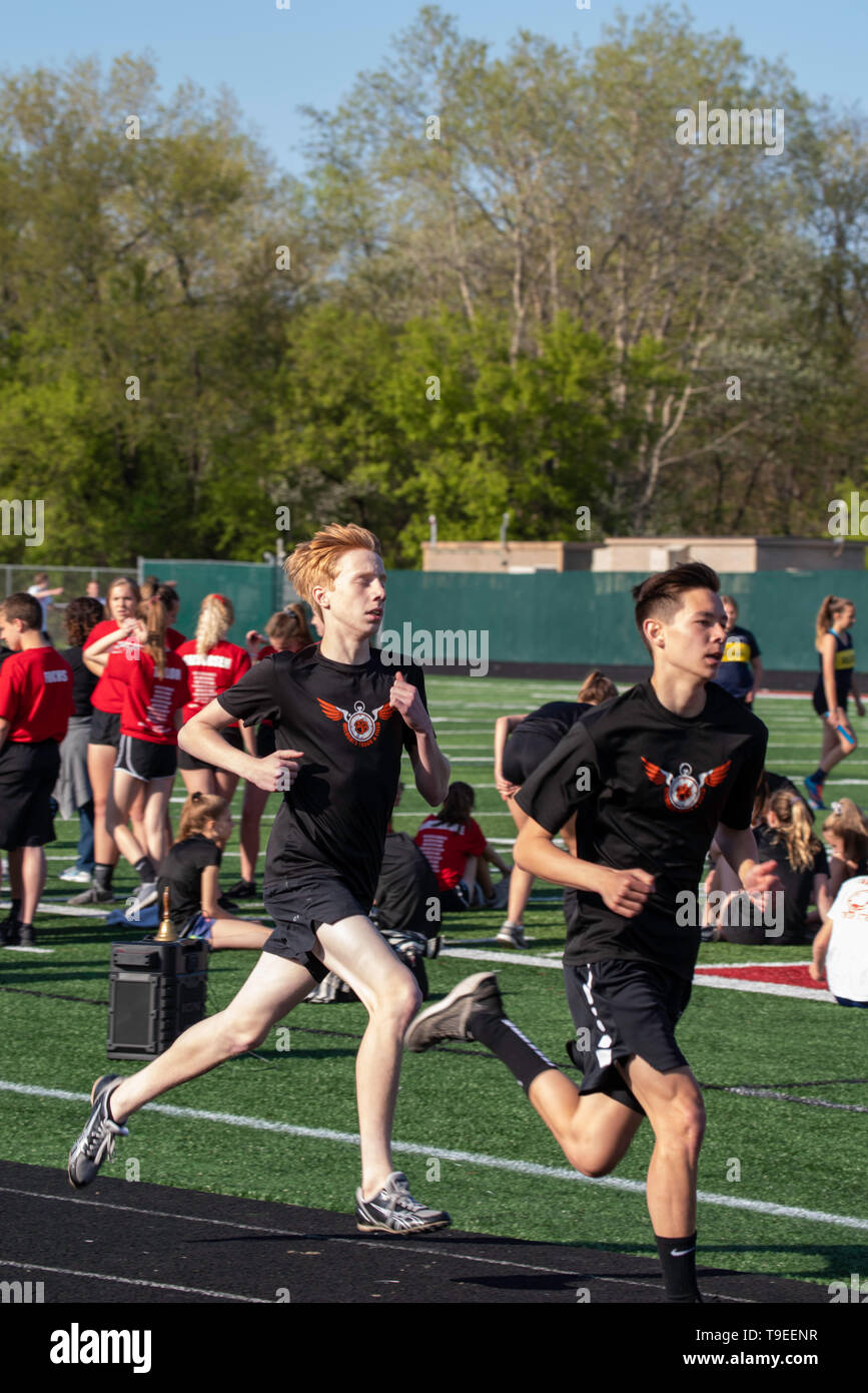 Images from a middle school track meet at Middleton, Wisconsin, USA
