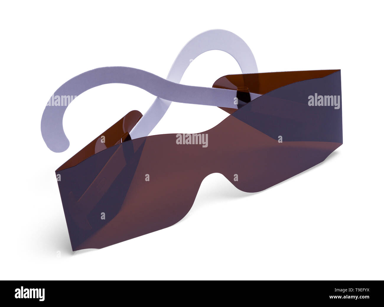 Folded Pair of Eye Exam Sunglasses Isolated on White. Stock Photo