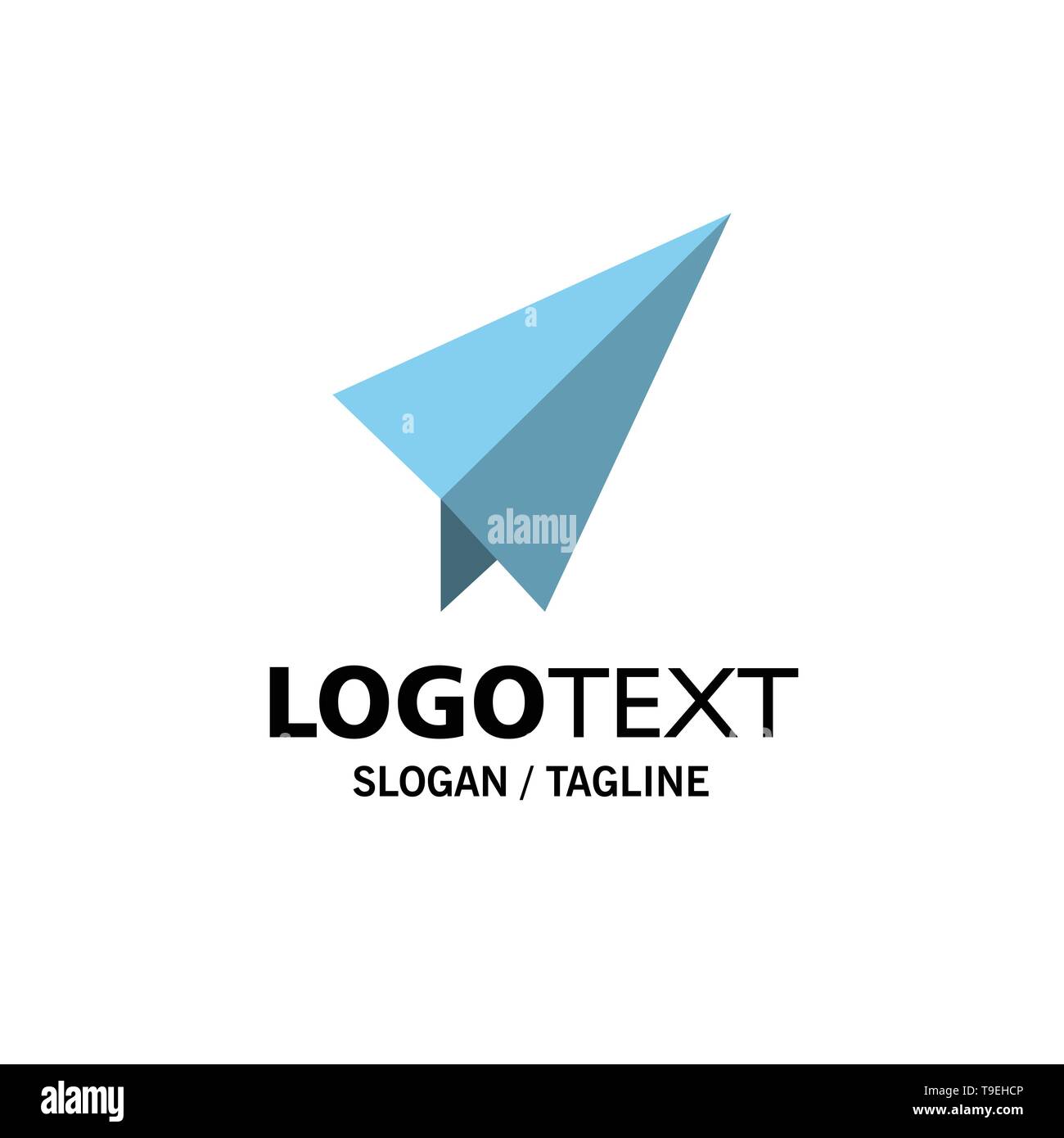 Paper, Paper plane, Plane Business Logo Template. Flat Color Stock