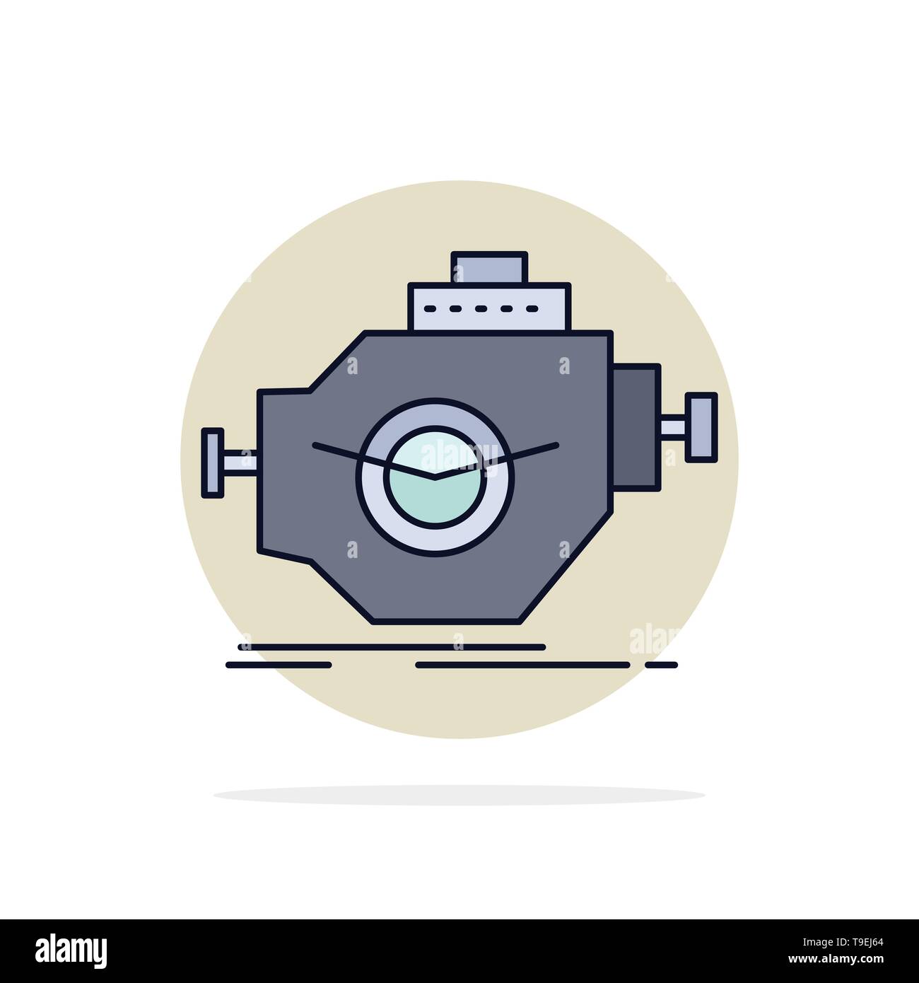 Engine, Industry, Machine, Motor, Performance Flat Color Icon Vector 