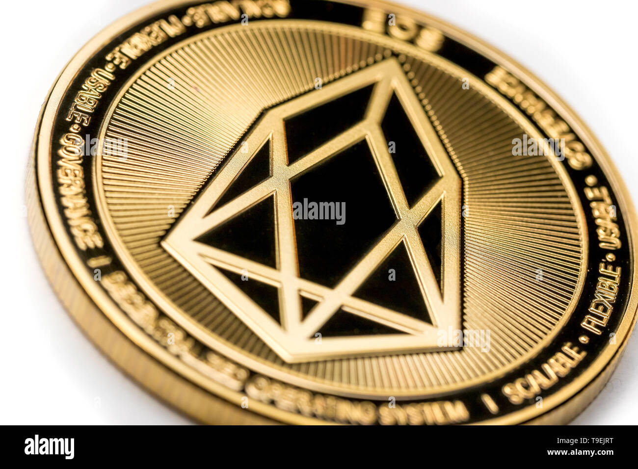 eos crypto coin currency Stock Photo