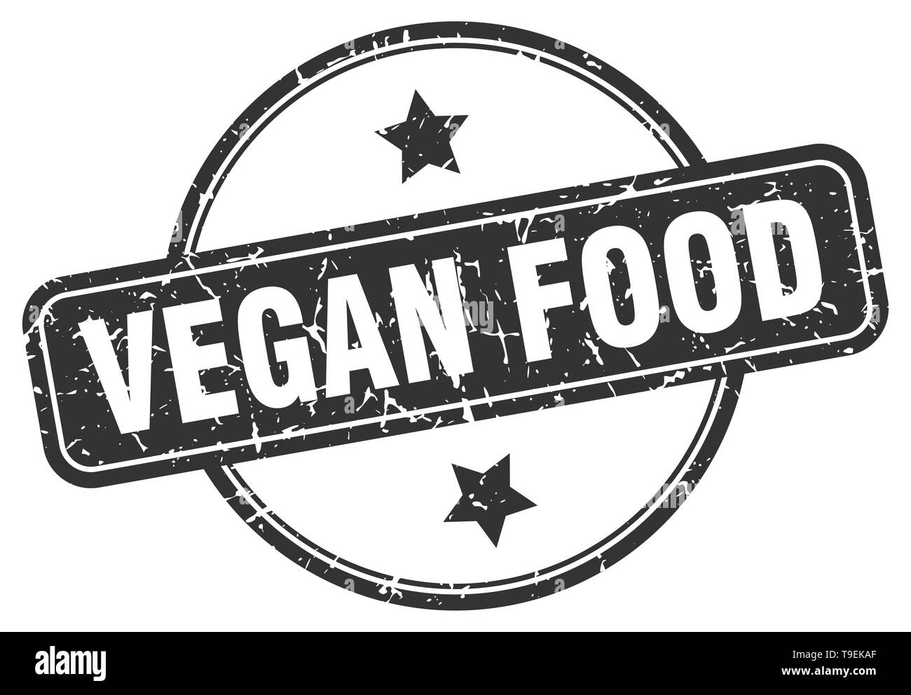 vegan food round vintage grunge stamp Stock Vector Image & Art - Alamy