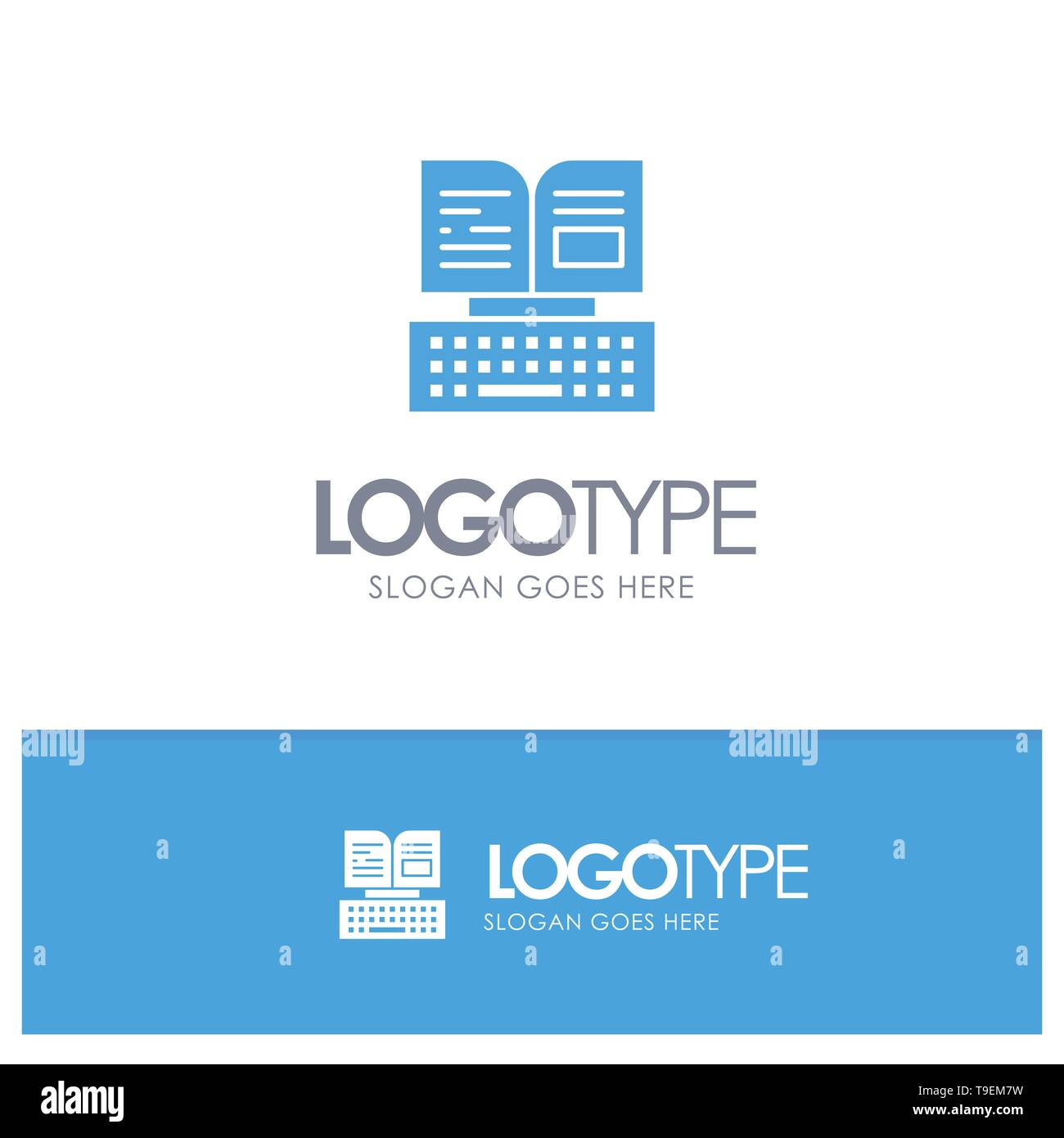 Key, Keyboard, Book, Facebook Blue Logo vector Stock Vector