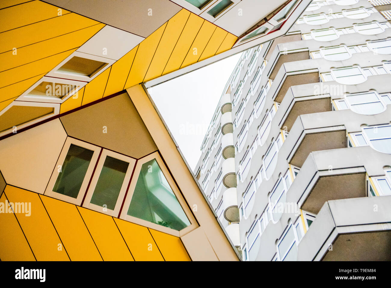 Cube houses Rotterdam - Piet Blom architect - modern architecture - abstract photography - abstract photo - Dutch tourism Netherlands tourism Stock Photo