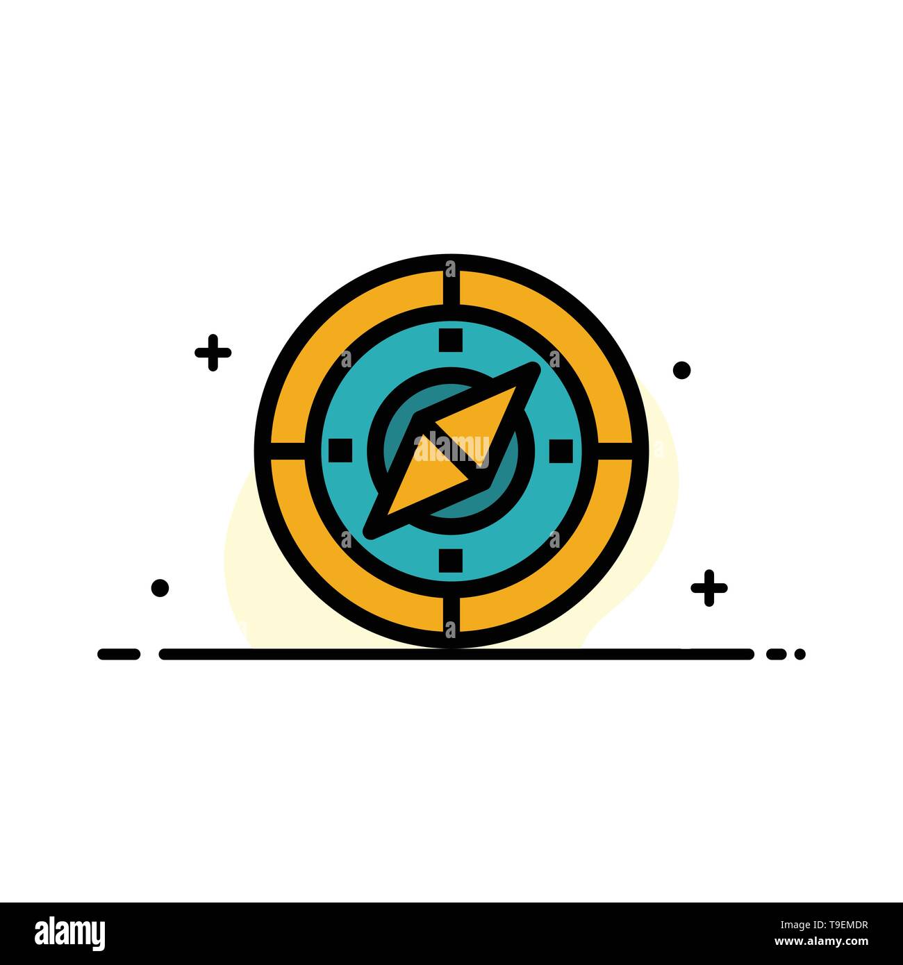 Navigation Navigator Compass Location Business Flat Line Filled