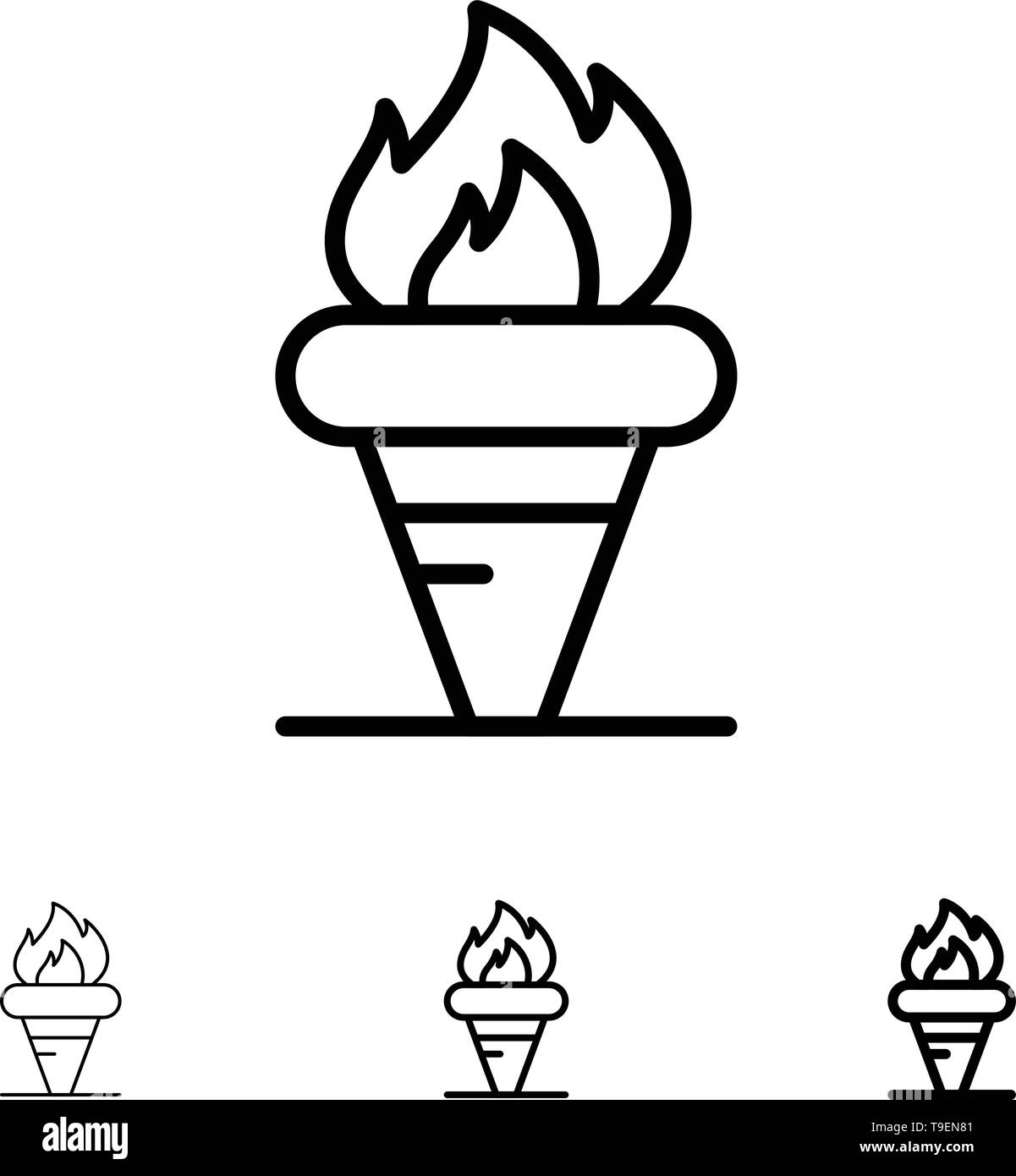 Flaming Torch Clipart Black And White