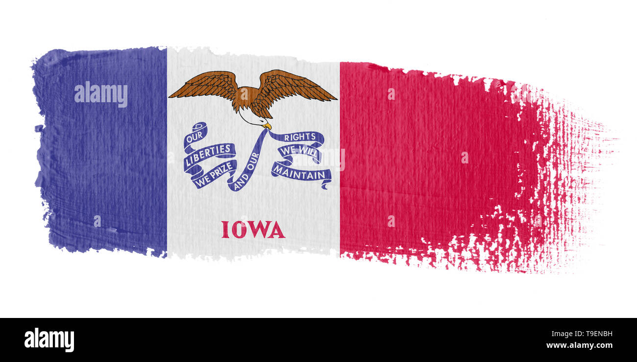 Brushstroke Flag Iowa Stock Photo