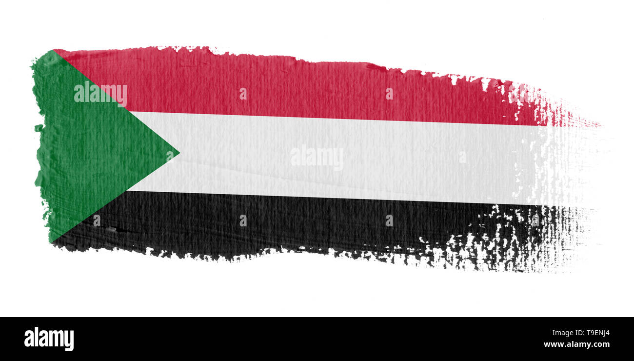 Brushstroke Flag Sudan Stock Photo