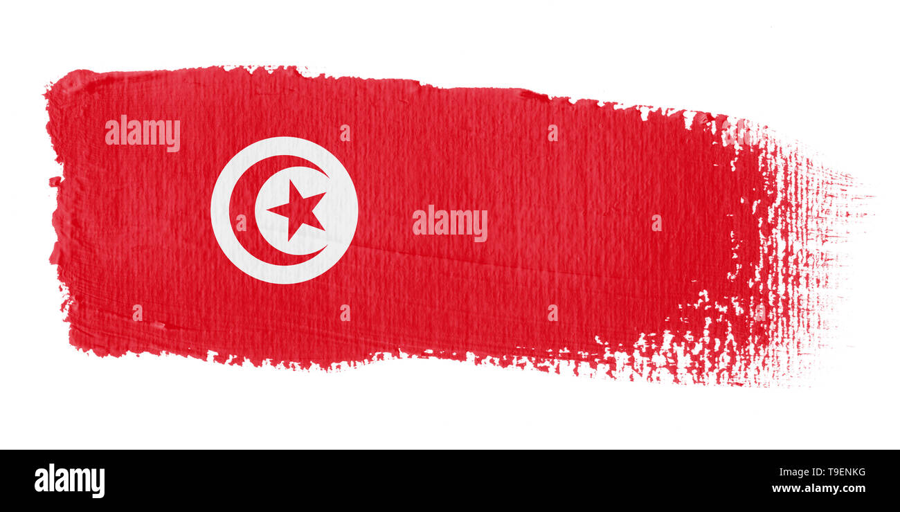 Brushstroke Flag Tunisia Stock Photo