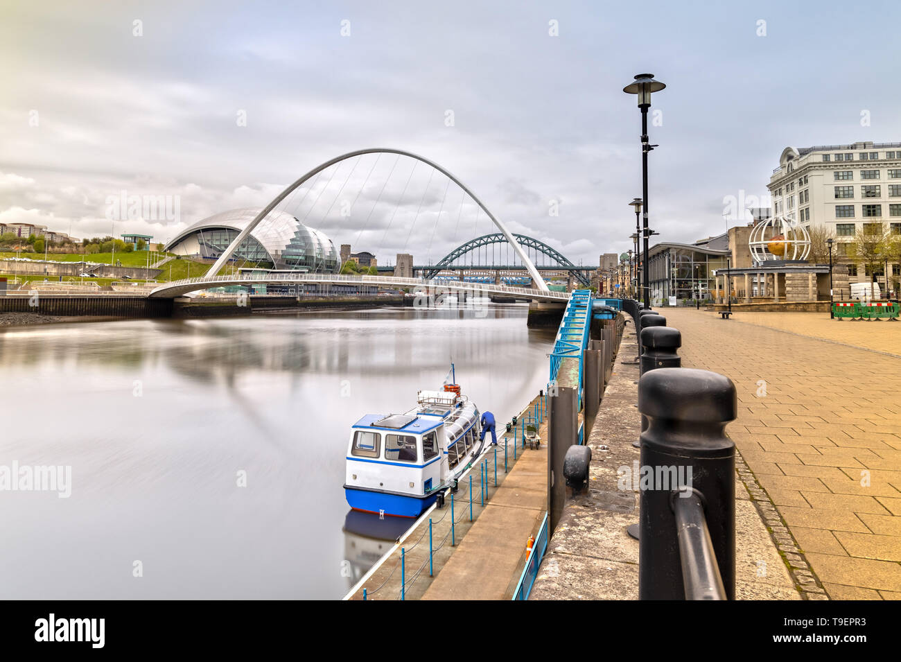 The Gateshead Millennium Bridge in Newcastle upon Tyne in Great Britain Stock Photo