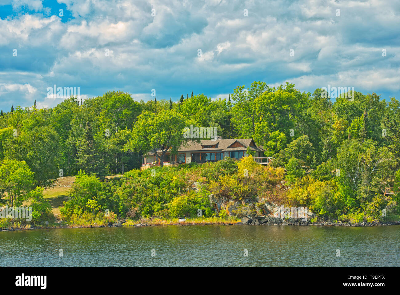Cottage on Lake of the Woods Kenora Ontario Canada Stock Photo