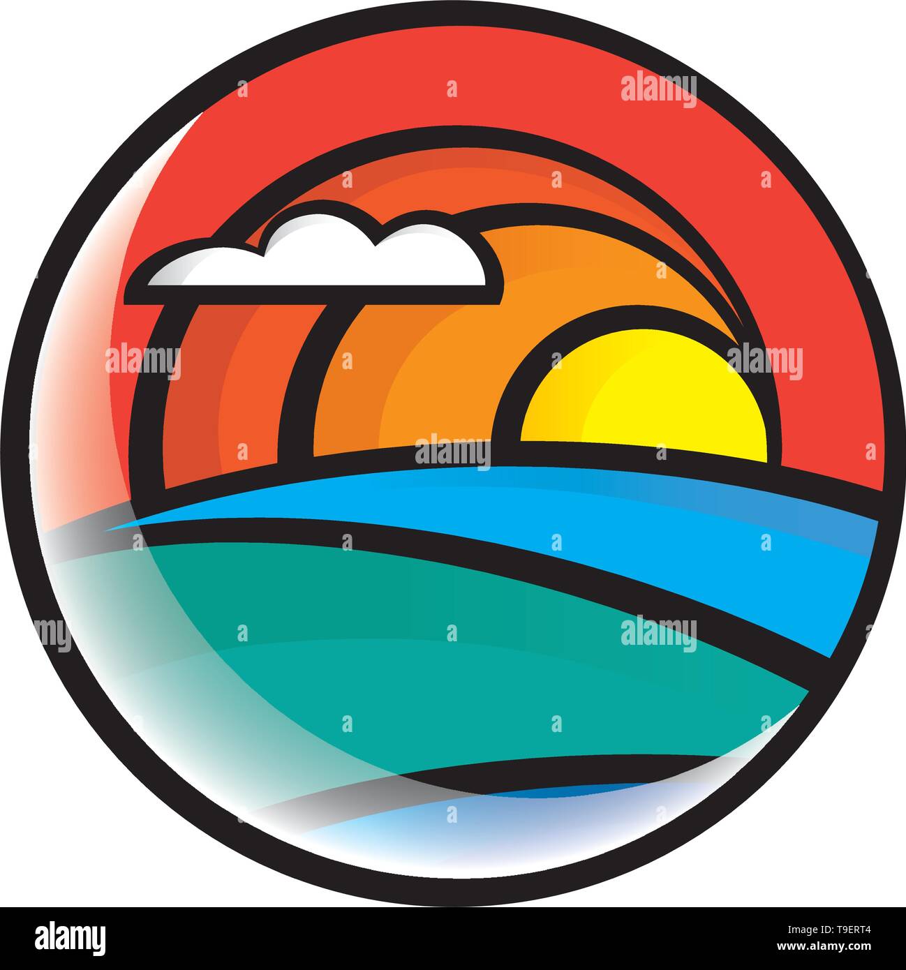 Sunset Logo Stock Vector
