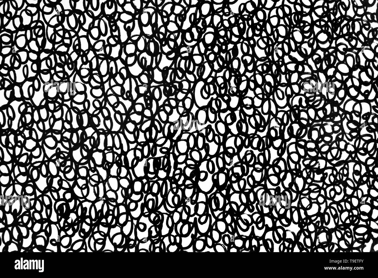 Black and white handmade background drawn with a pen Stock Photo